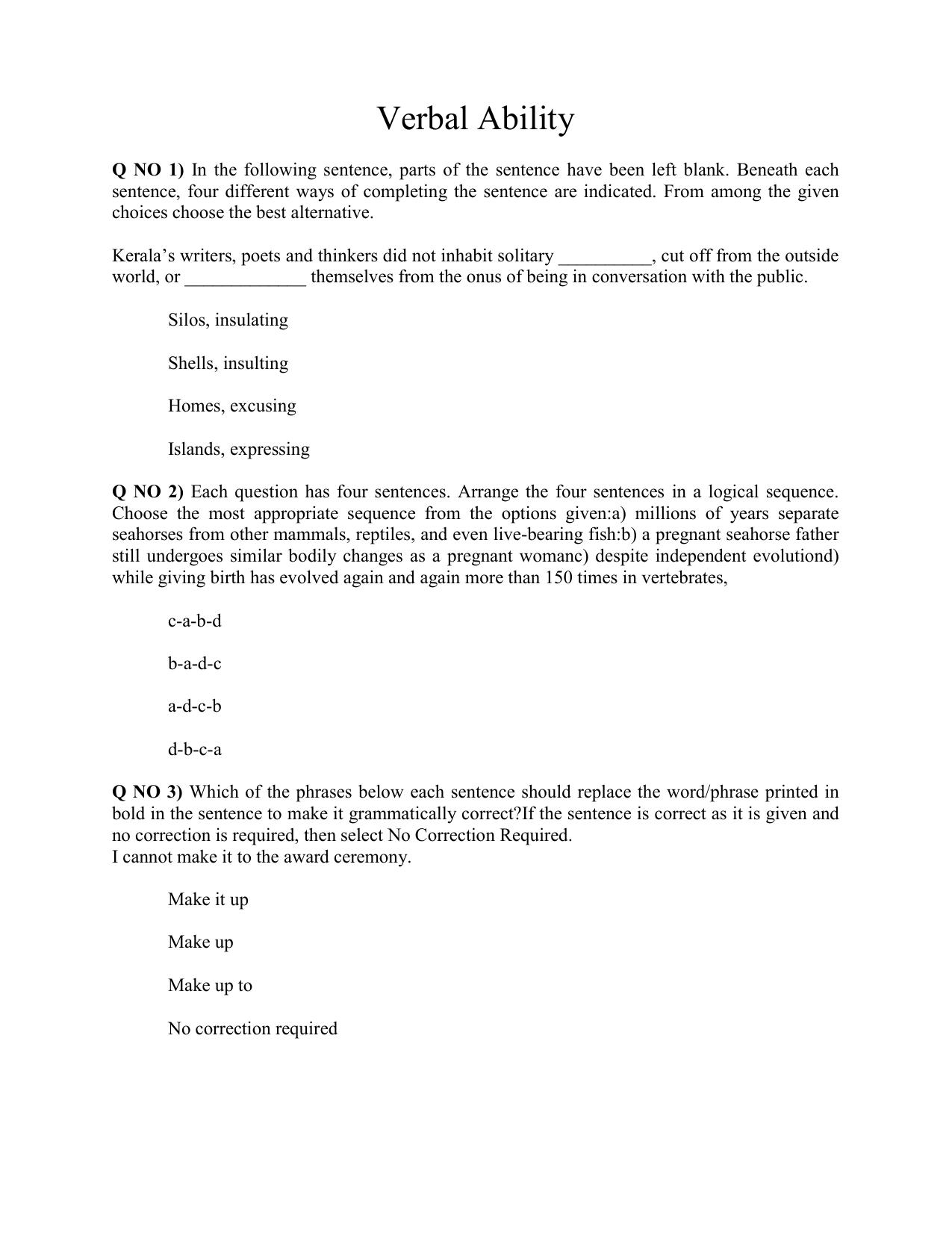 MICAT Sample Questions 1 - Page 10