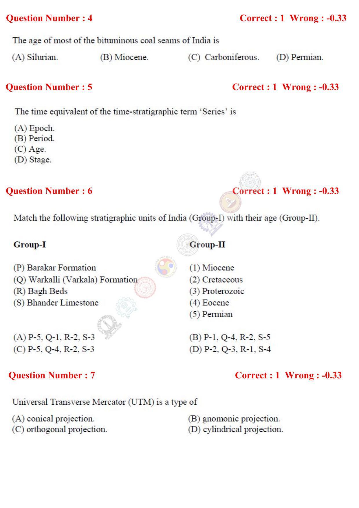 GATE 2017 Geology and Geophysics (GG) Question Paper with Answer Key - Page 3