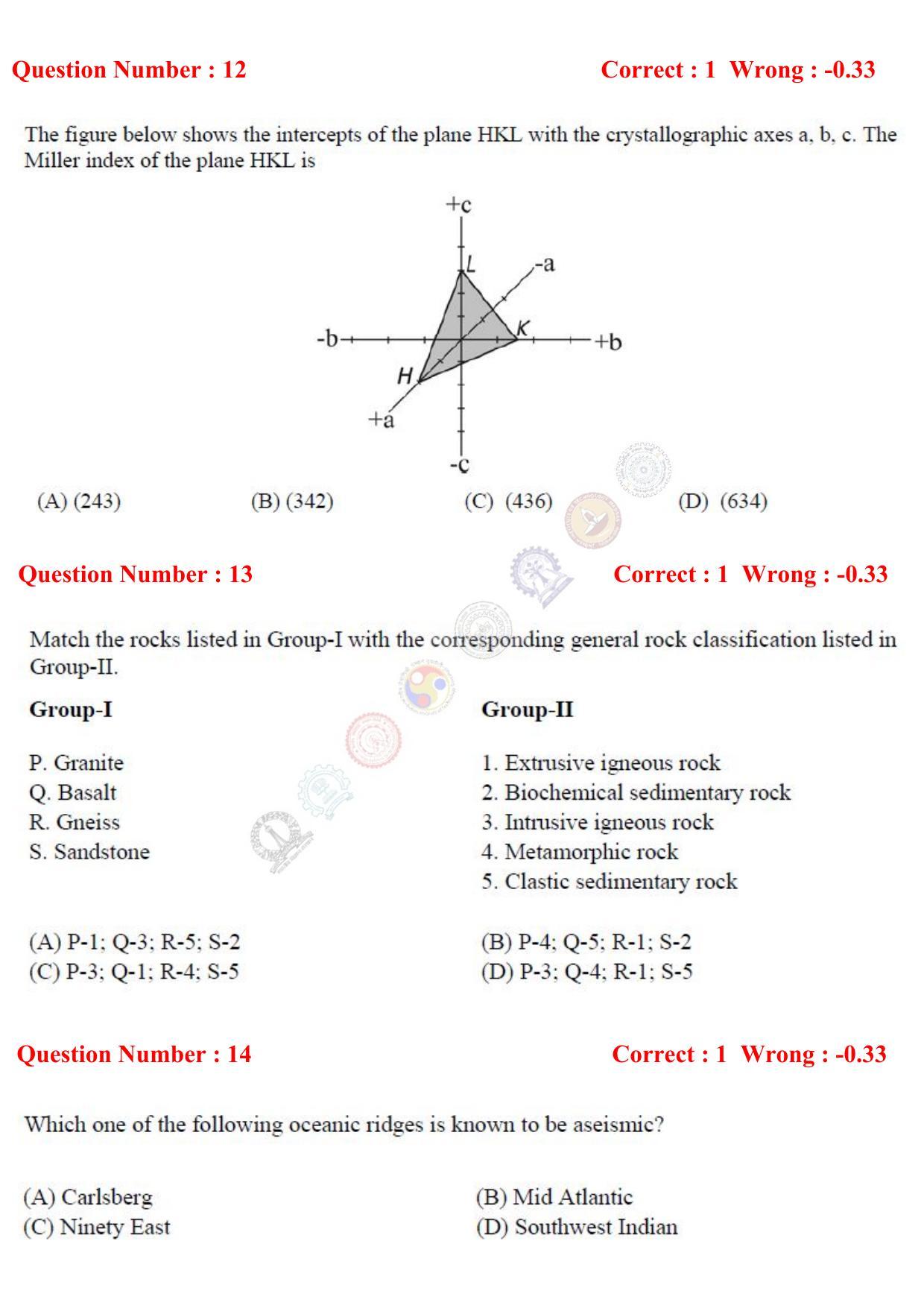 GATE 2017 Geology and Geophysics (GG) Question Paper with Answer Key - Page 5