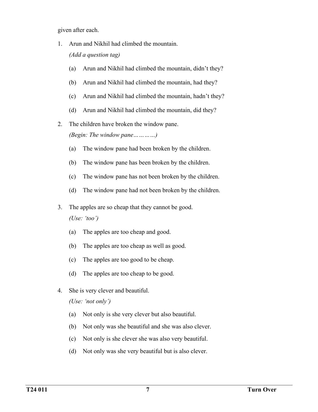 ICSE Class 10 English Language 2024 Question Paper - Page 7