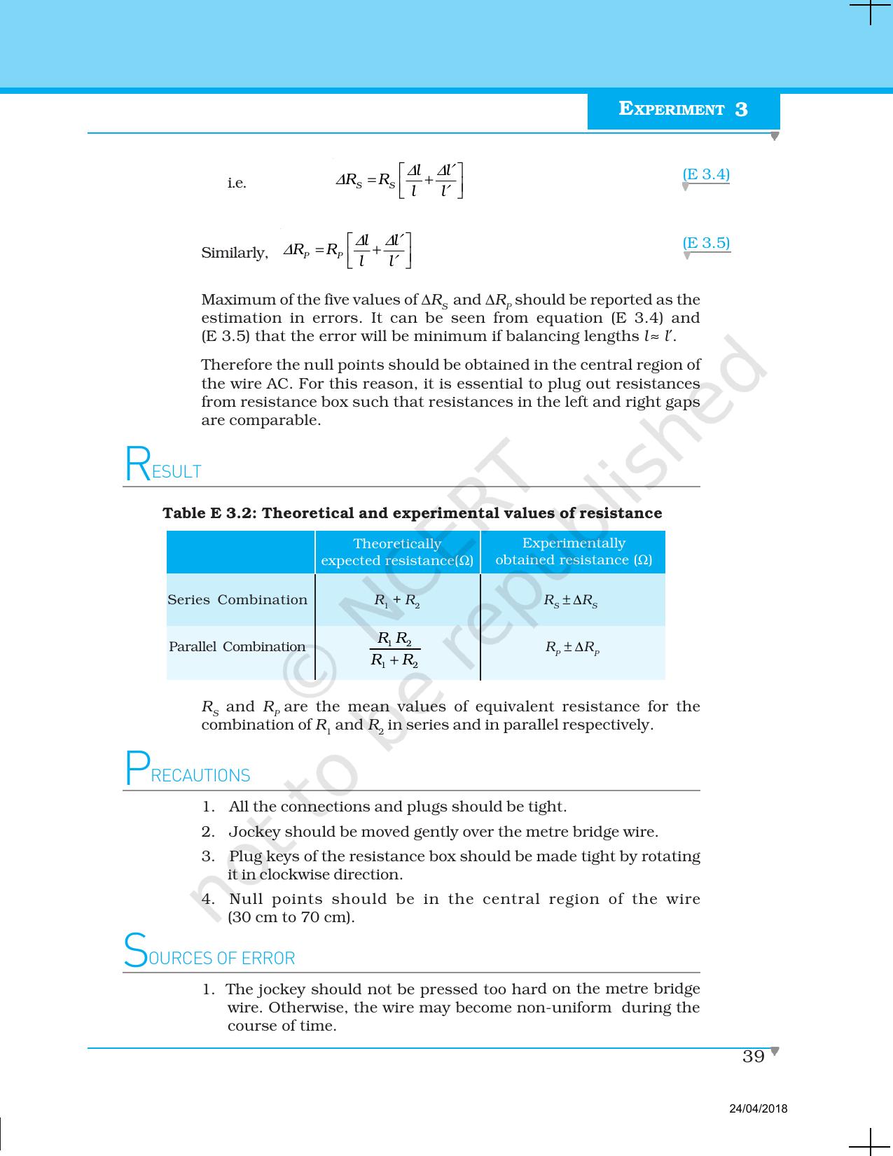 NCERT Laboratory Manuals for Class XII Physics - Experiment 3 - Page 4