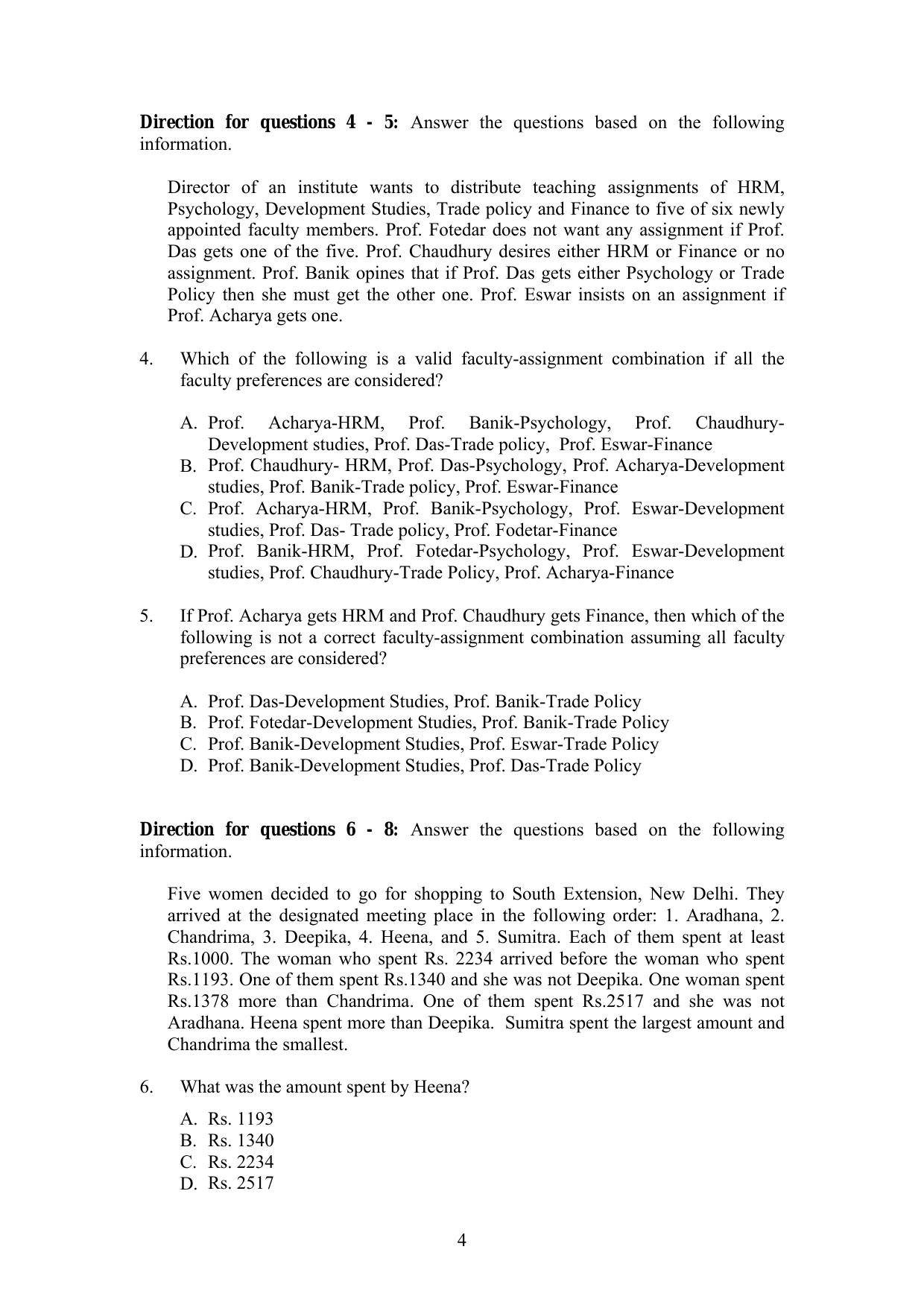 IIFT 2009 Question Paper - Page 4