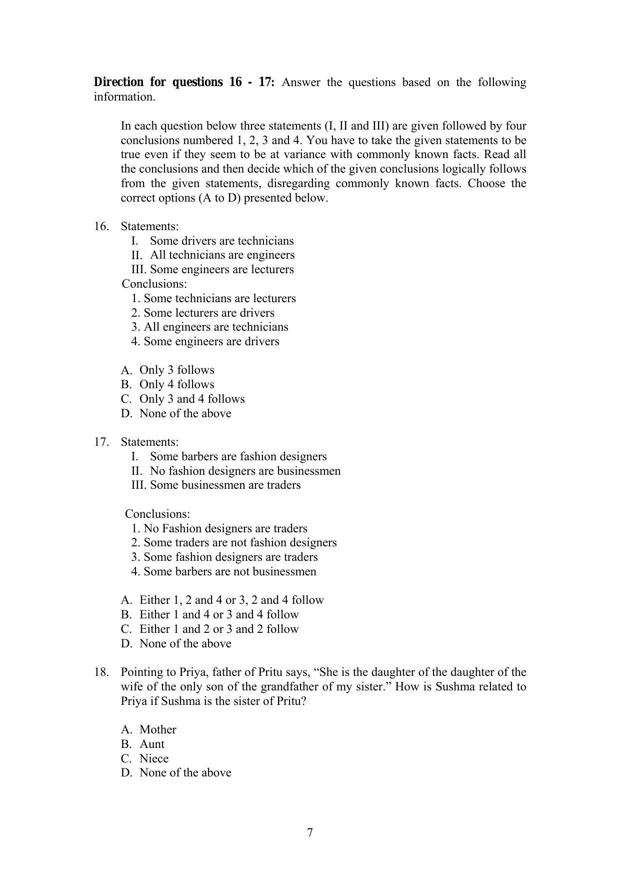 IIFT 2009 Question Paper - Page 7