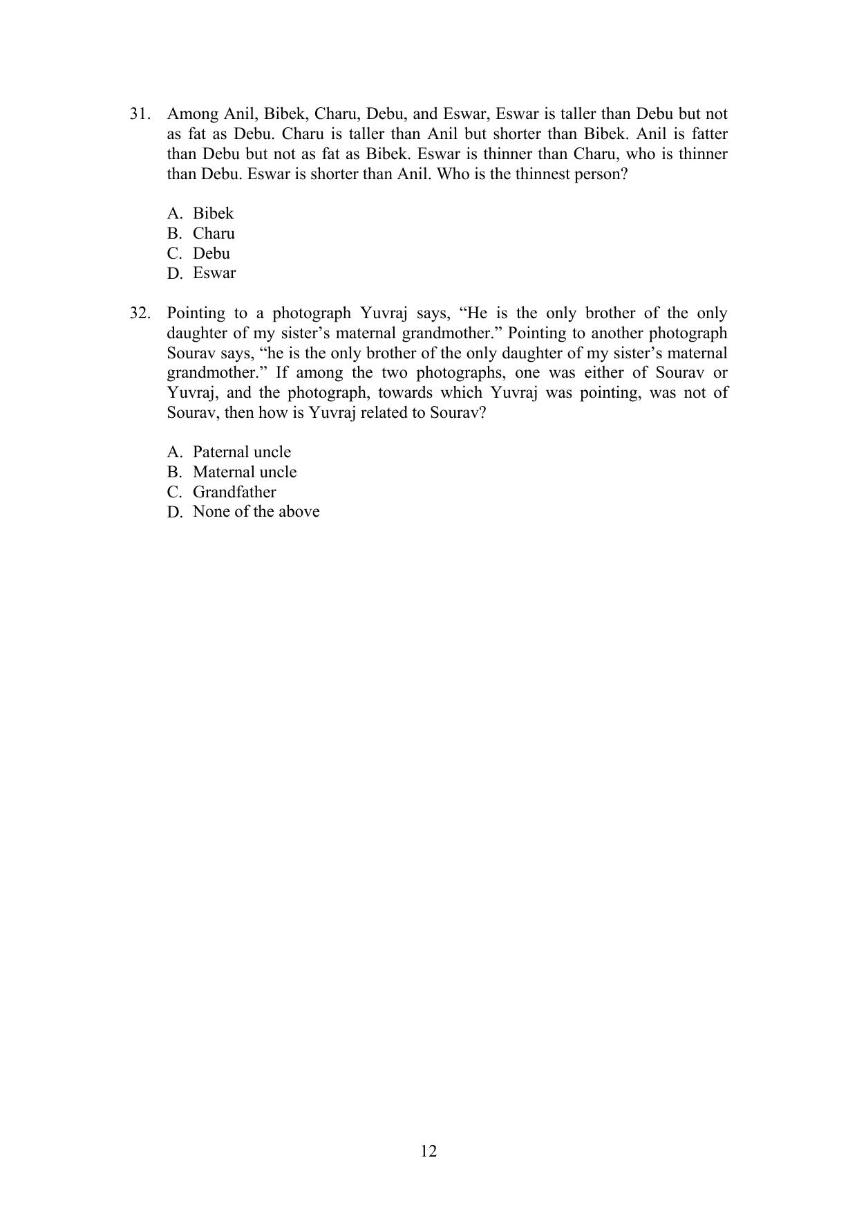 IIFT 2009 Question Paper - Page 12