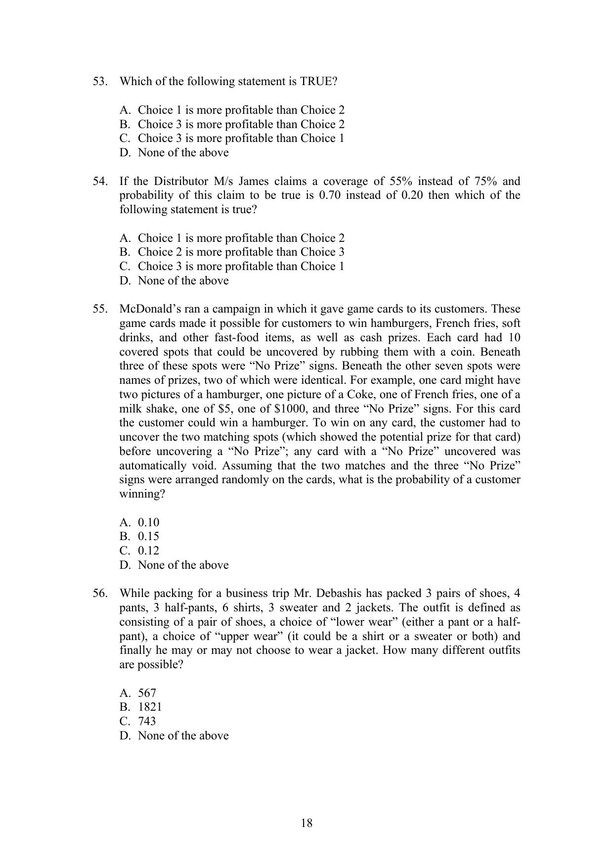 IIFT 2009 Question Paper - Page 18