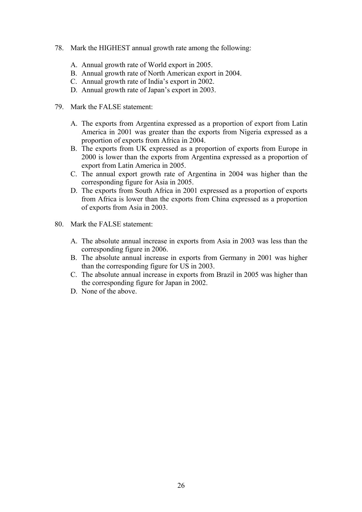 IIFT 2009 Question Paper - Page 26