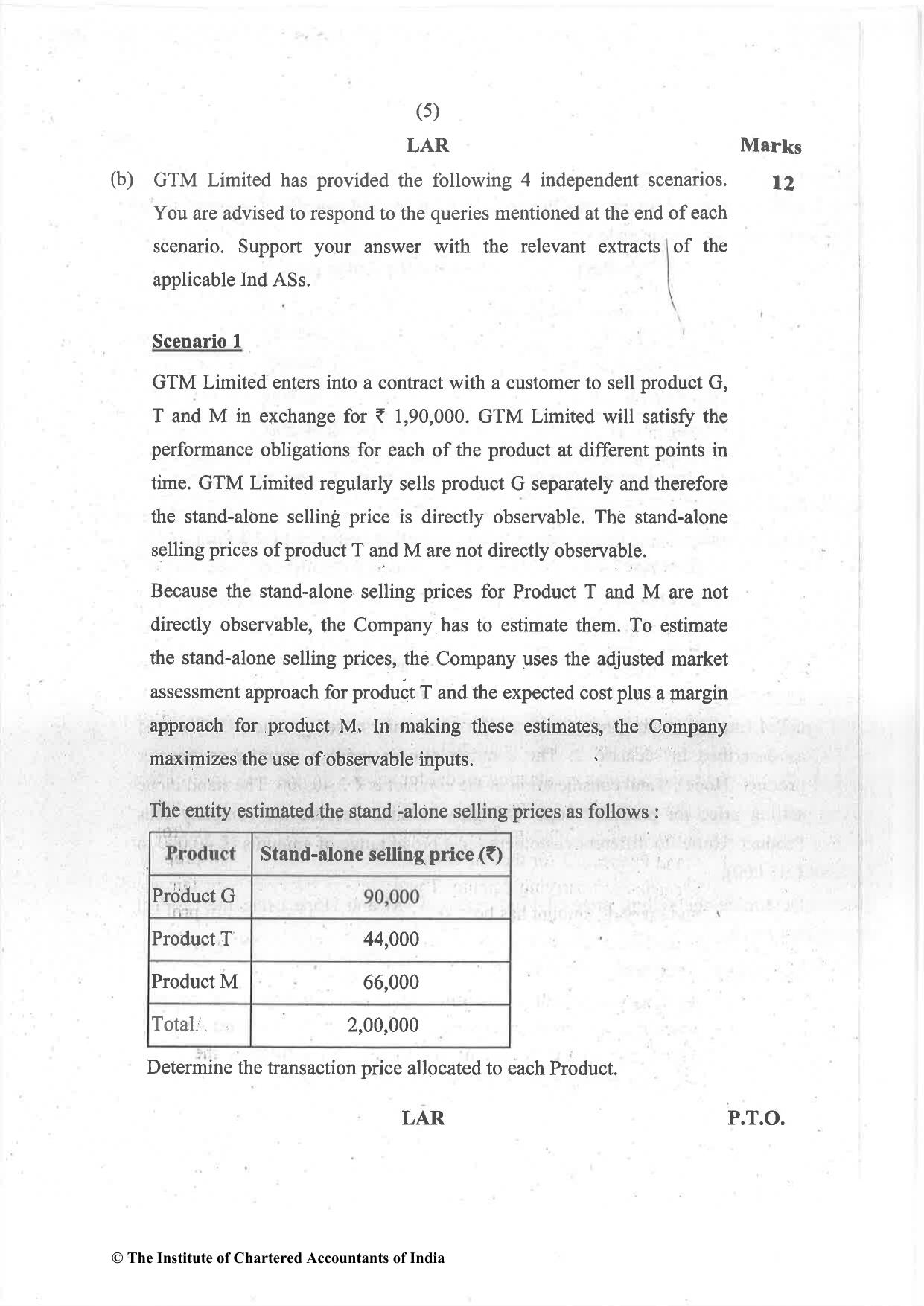CA Final Jul 2021 Question Paper - Paper 1 – Financial Reporting - Page 5