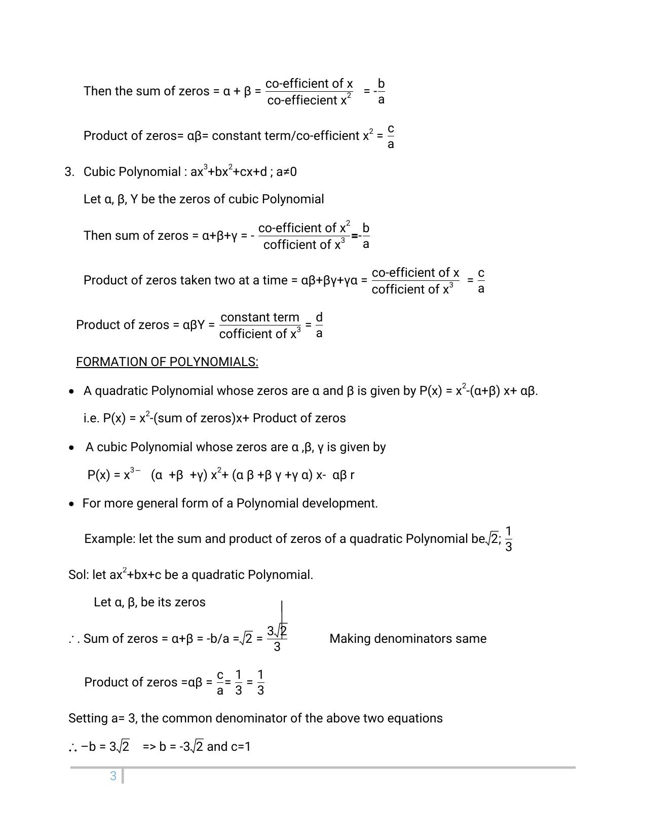 JKBOSE Class 10 Maths: Chapter 2nd Polynomial Question Bank - Page 3