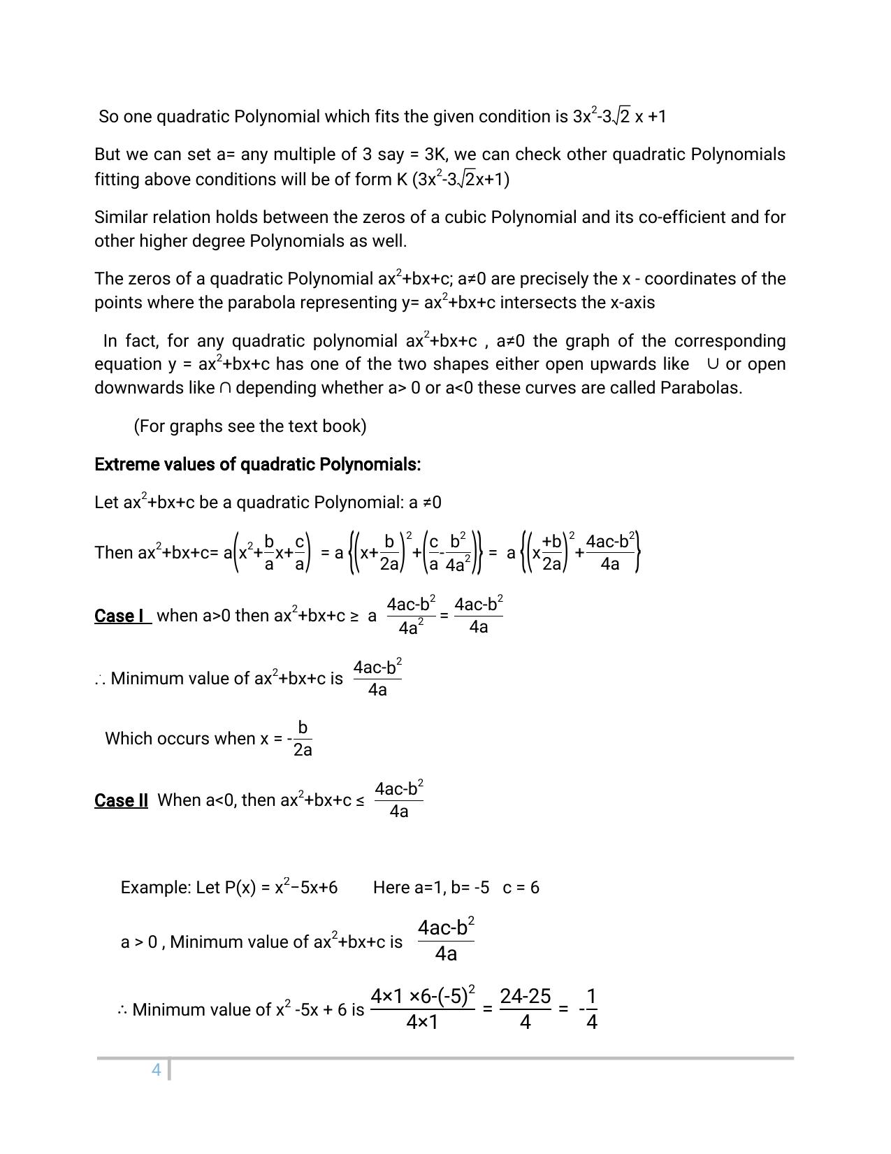 JKBOSE Class 10 Maths: Chapter 2nd Polynomial Question Bank - Page 4