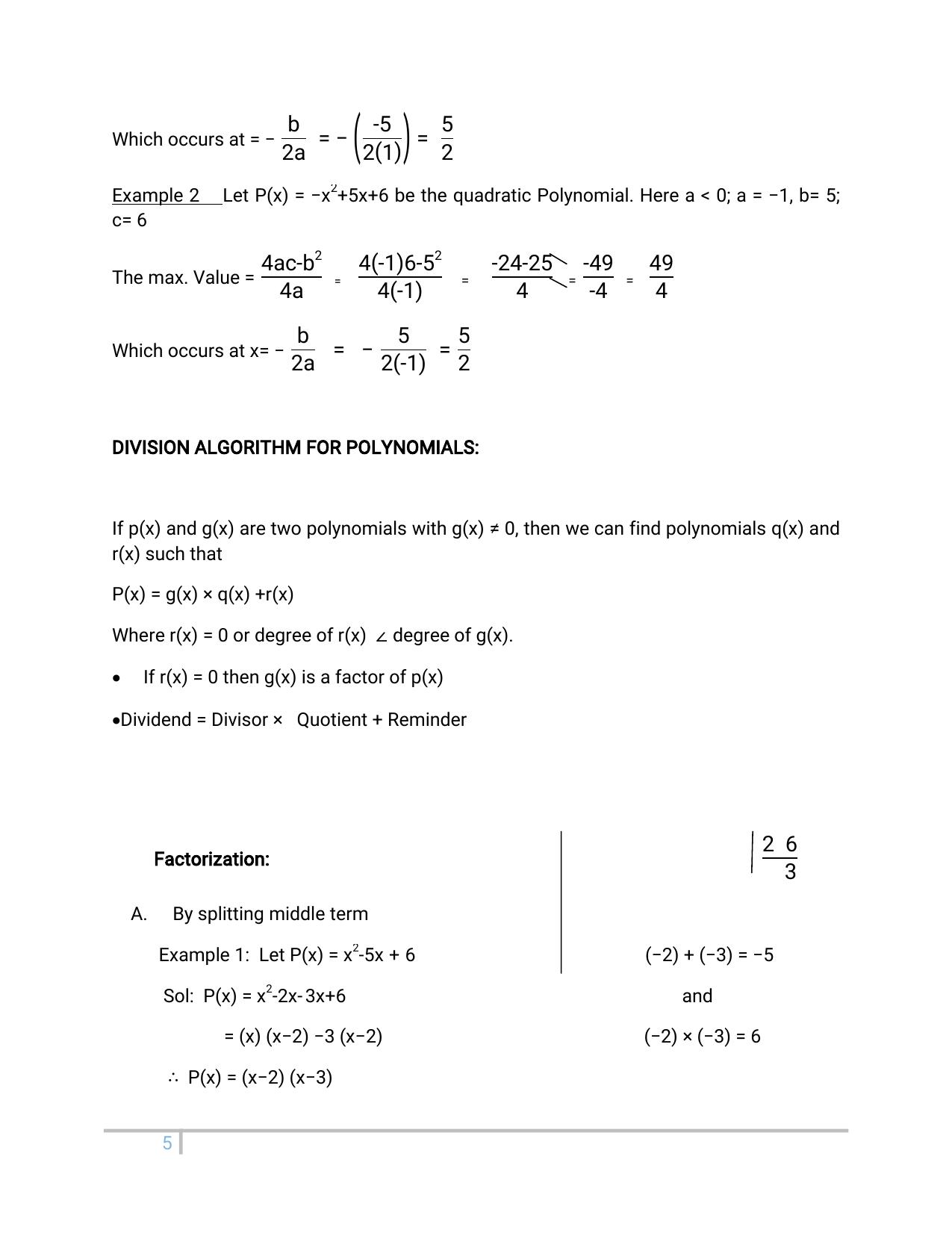 JKBOSE Class 10 Maths: Chapter 2nd Polynomial Question Bank - Page 5