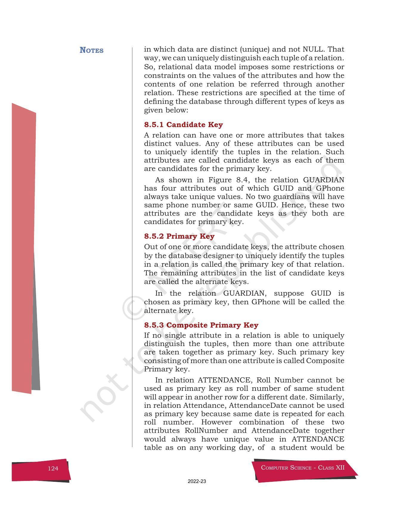 NCERT Book for Class 12 Computer Science Chapter 8 Database Concepts - Page 14