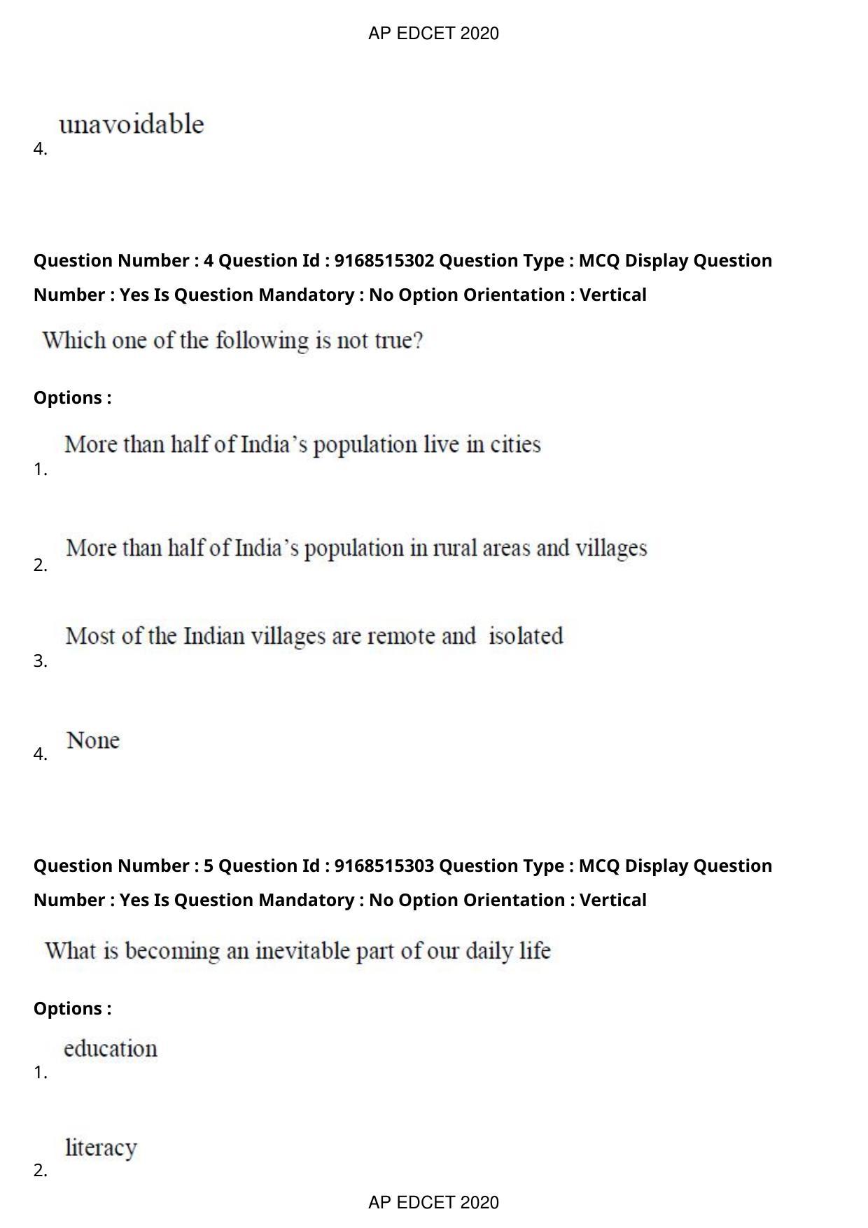 AP EDCET 2020 Social Studies Question Paper Shift 1 - Page 5