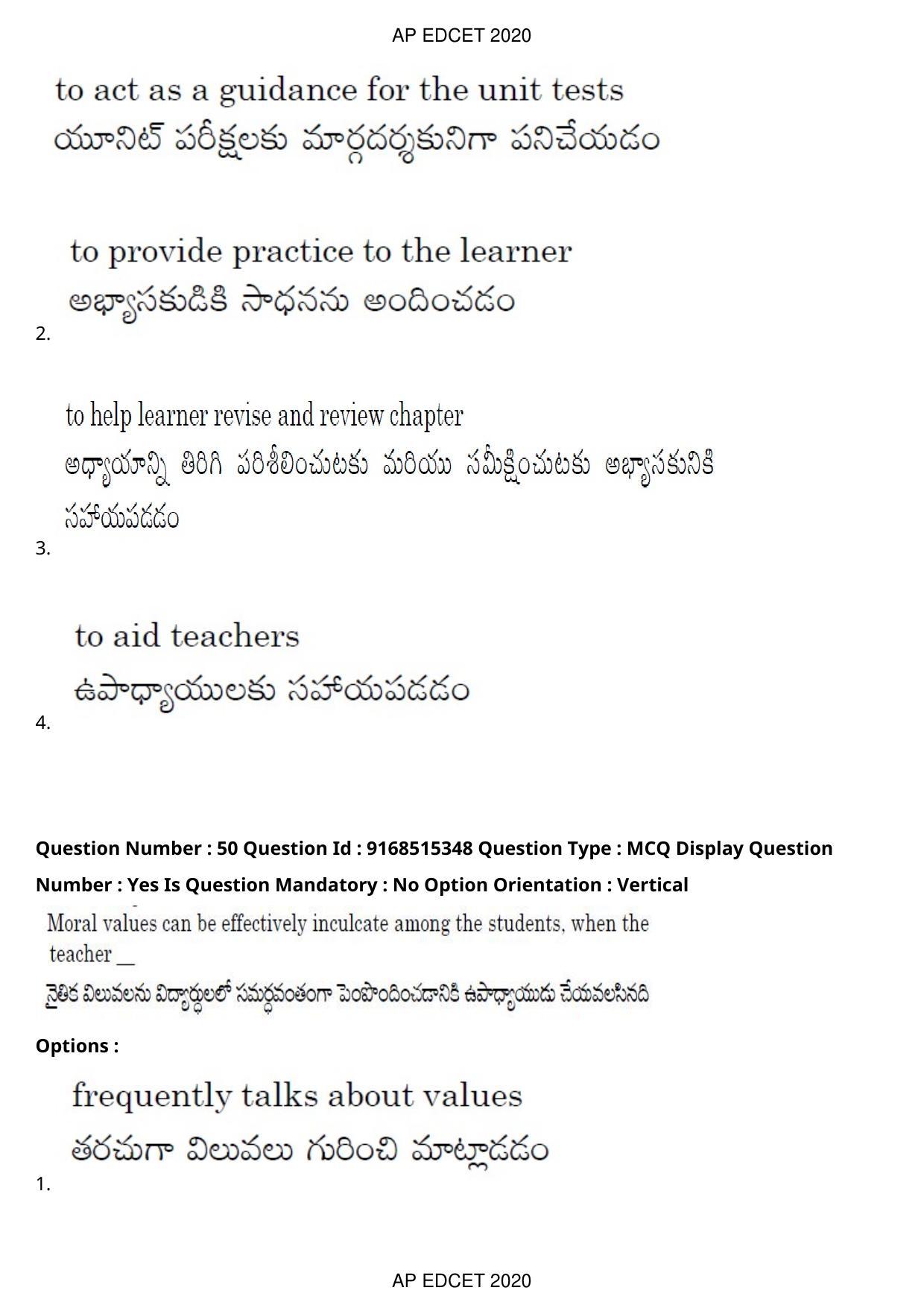 AP EDCET 2020 Social Studies Question Paper Shift 1 - Page 36