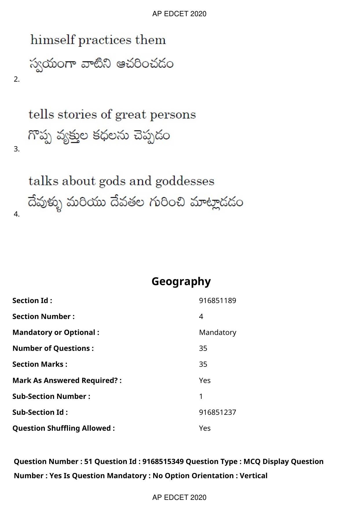AP EDCET 2020 Social Studies Question Paper Shift 1 - Page 37