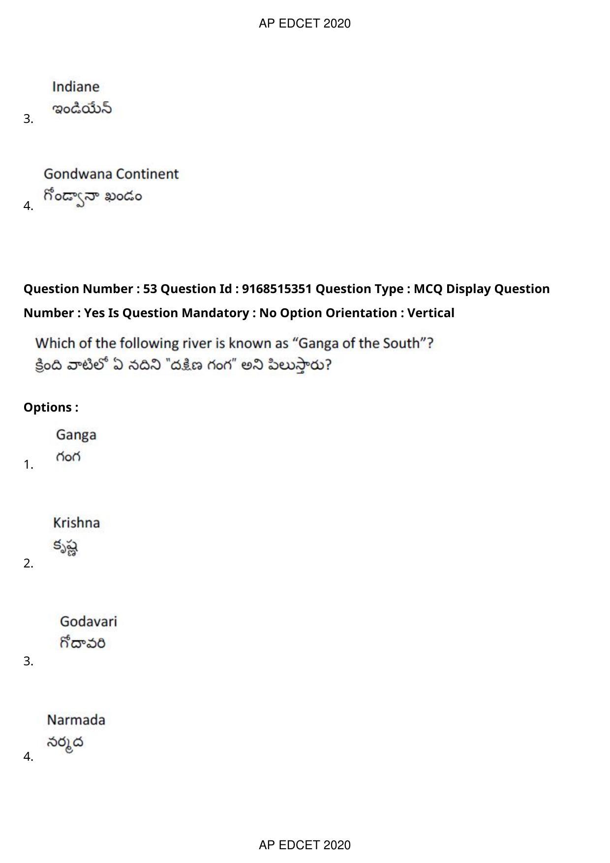 AP EDCET 2020 Social Studies Question Paper Shift 1 - Page 39
