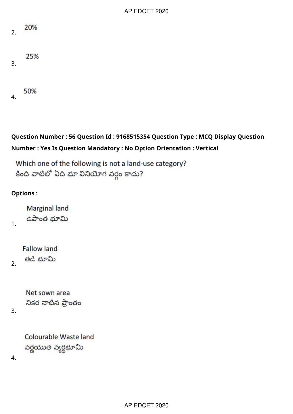 AP EDCET 2020 Social Studies Question Paper Shift 1 - Page 41