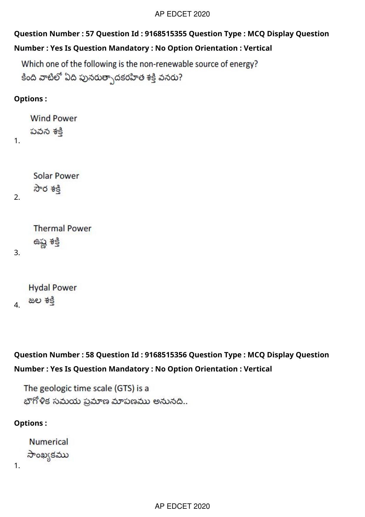 AP EDCET 2020 Social Studies Question Paper Shift 1 - Page 42