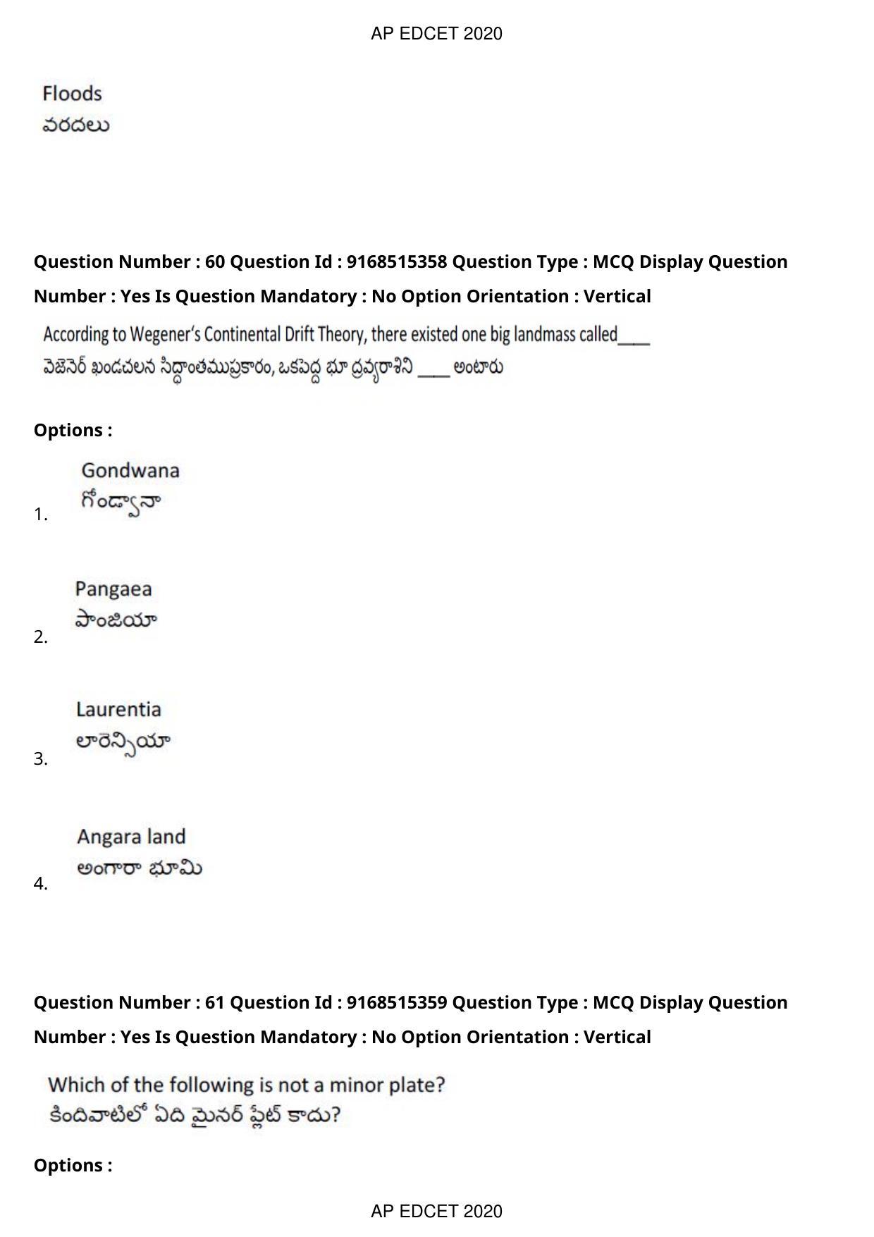 AP EDCET 2020 Social Studies Question Paper Shift 1 - Page 44