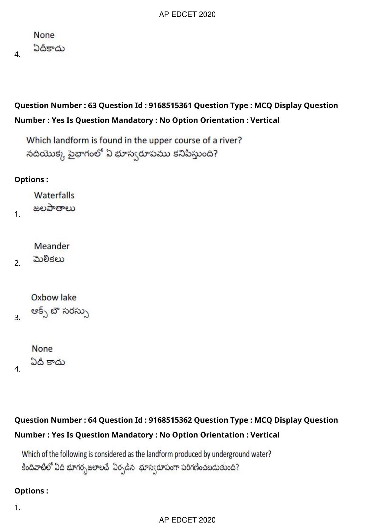 AP EDCET 2020 Social Studies Question Paper Shift 1 - Page 46