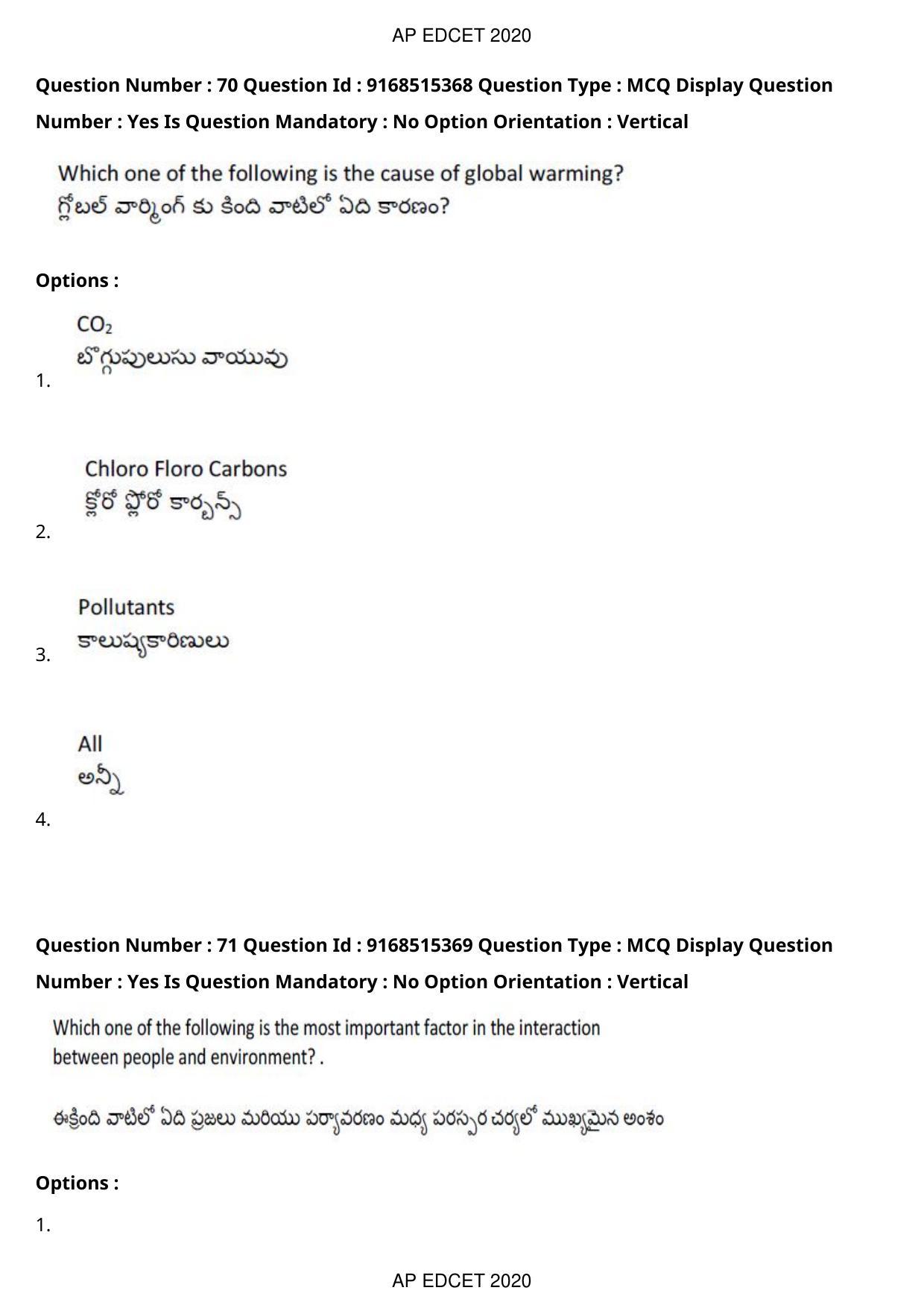 AP EDCET 2020 Social Studies Question Paper Shift 1 - Page 51