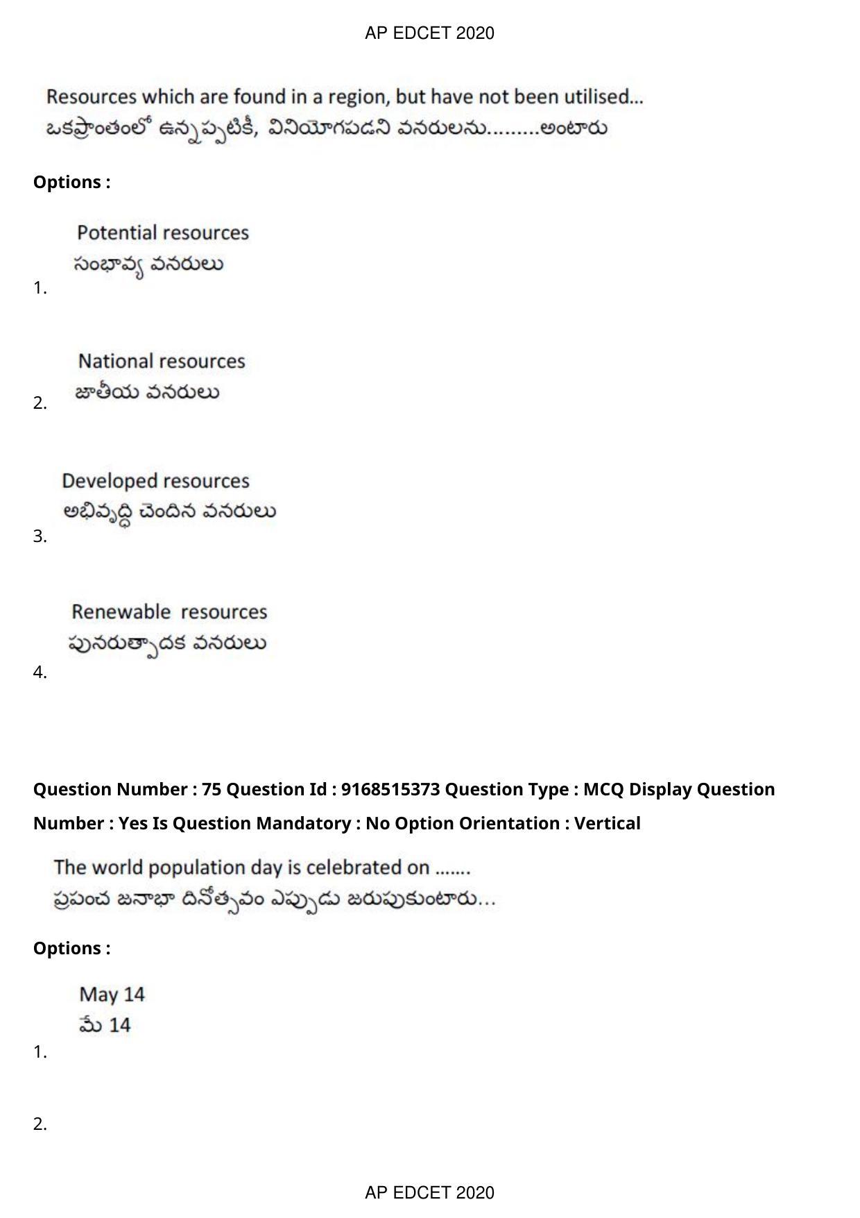 AP EDCET 2020 Social Studies Question Paper Shift 1 - Page 54
