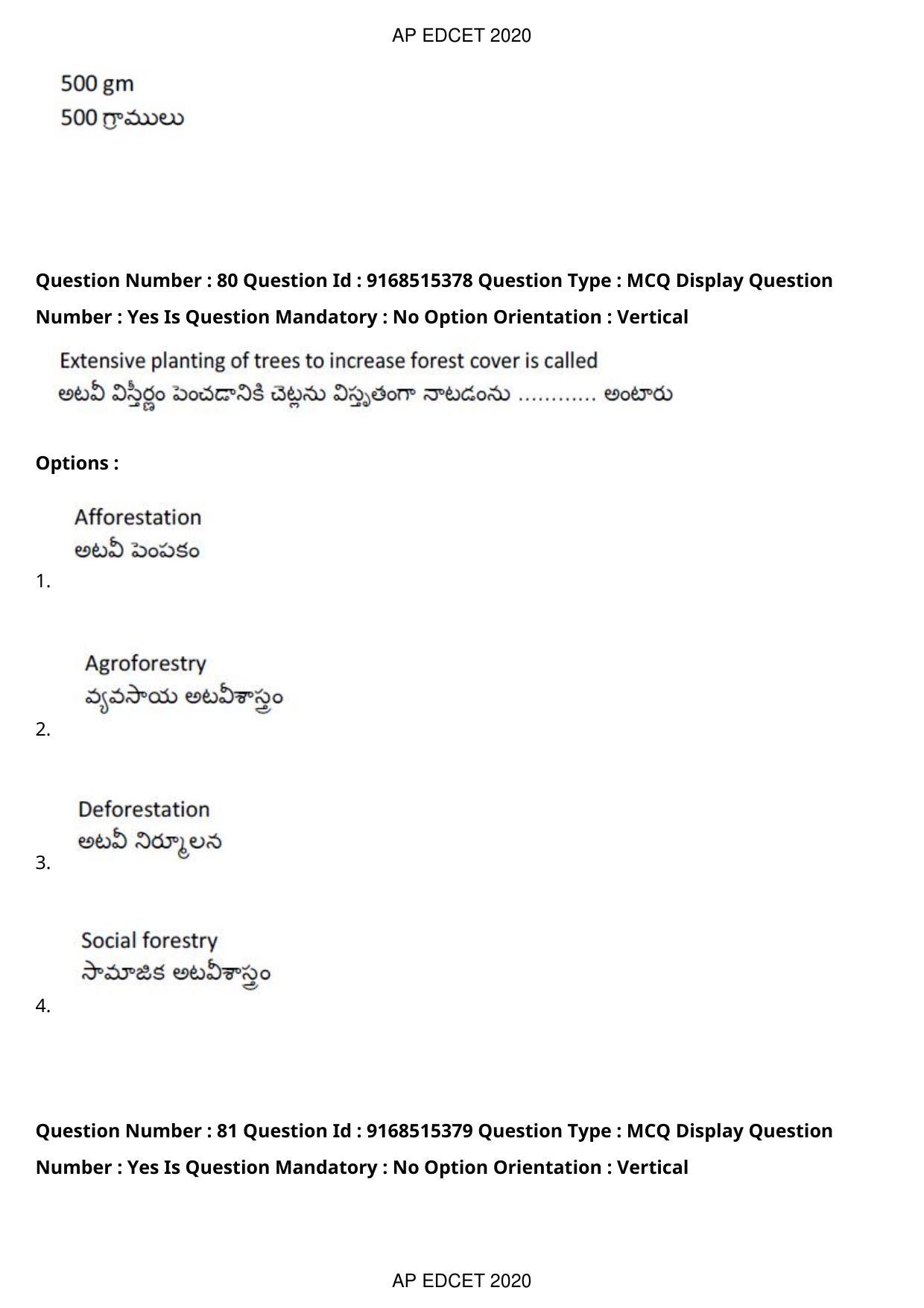 AP EDCET 2020 Social Studies Question Paper Shift 1 - Page 58
