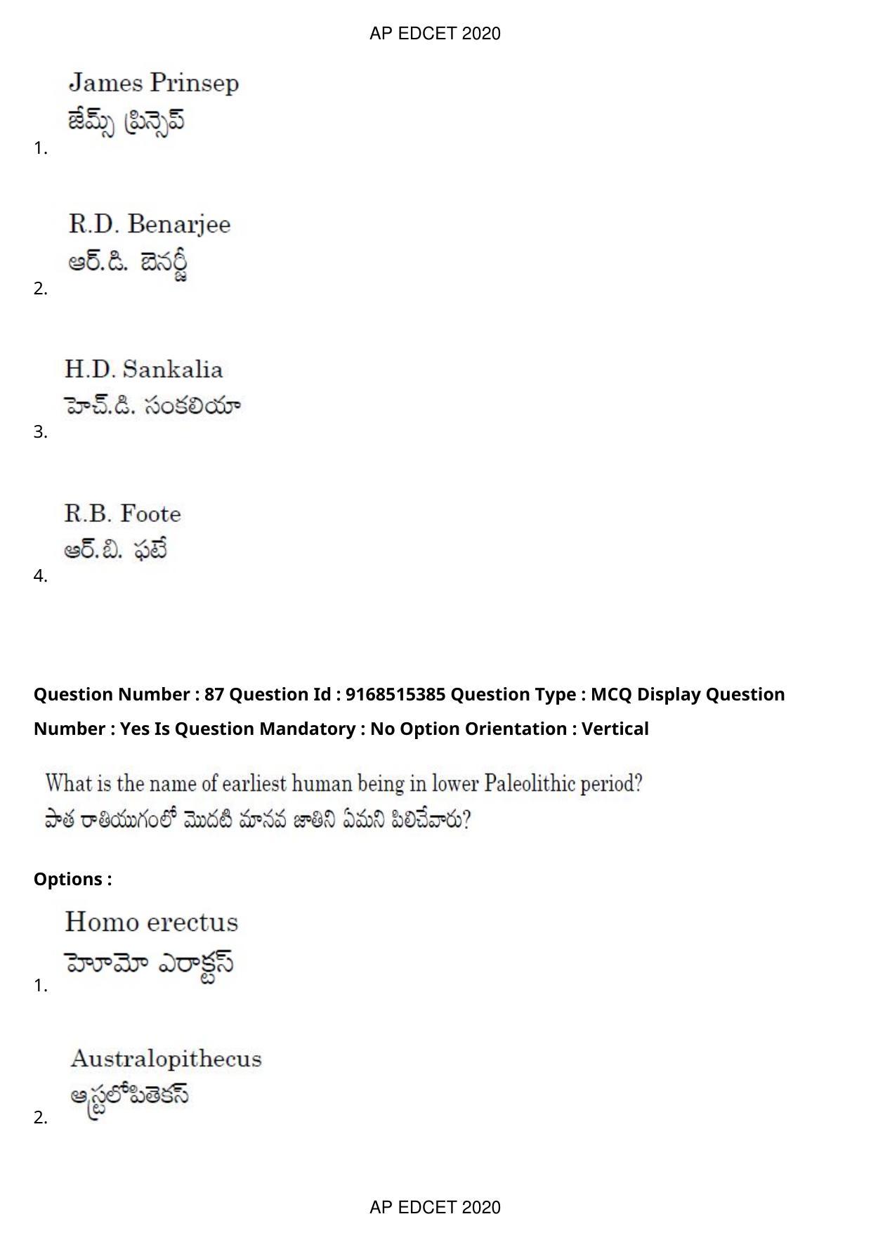 AP EDCET 2020 Social Studies Question Paper Shift 1 - Page 63
