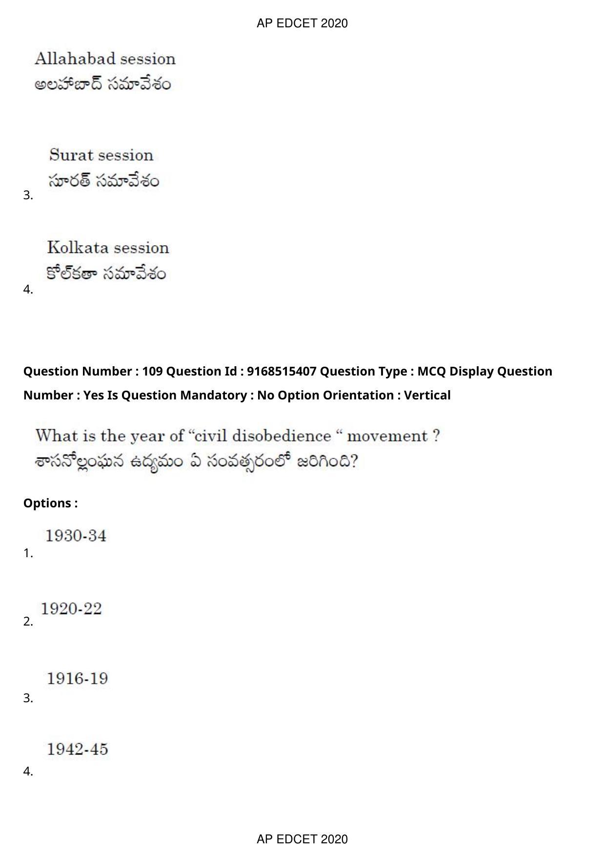 AP EDCET 2020 Social Studies Question Paper Shift 1 - Page 79