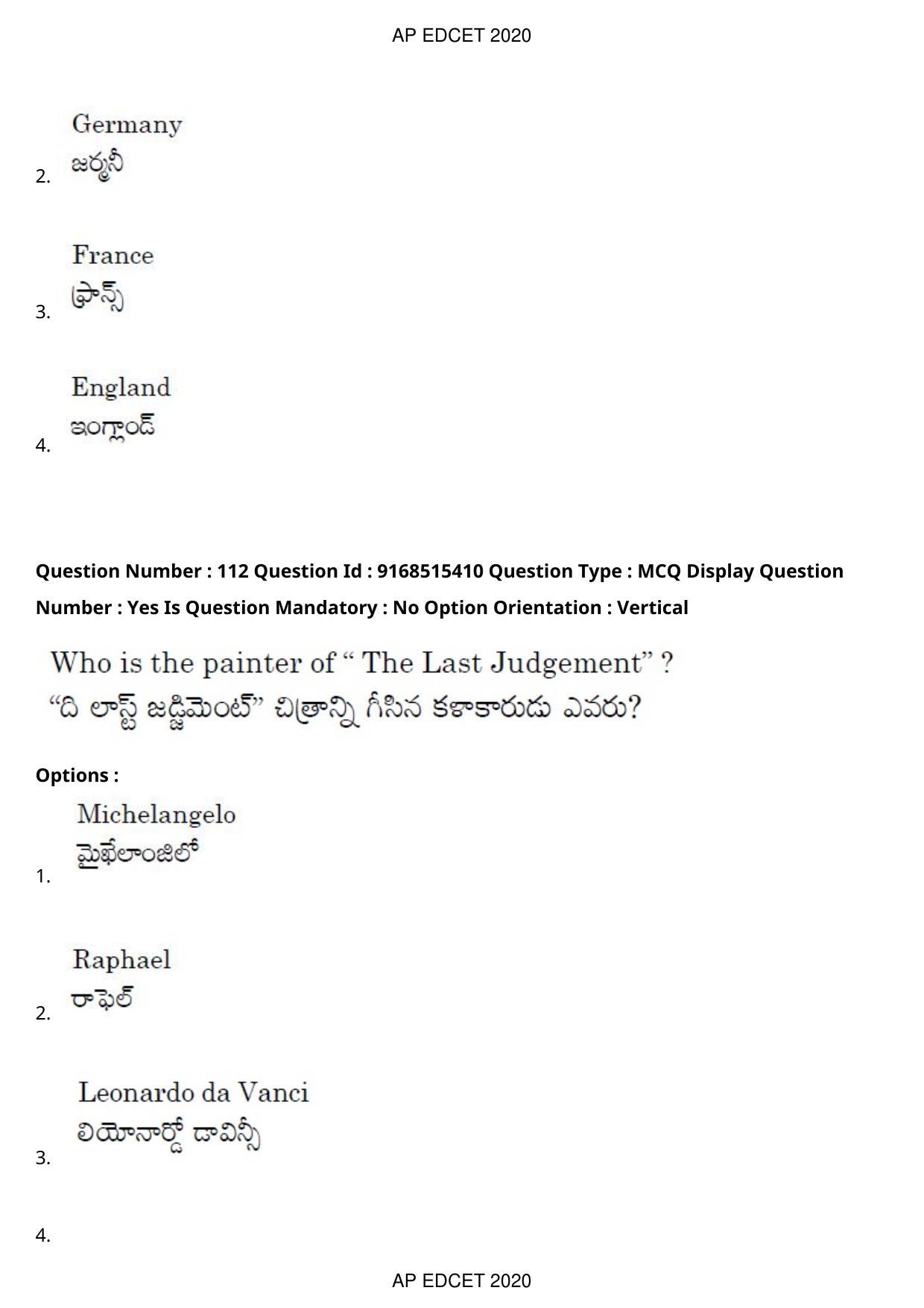 AP EDCET 2020 Social Studies Question Paper Shift 1 - Page 81
