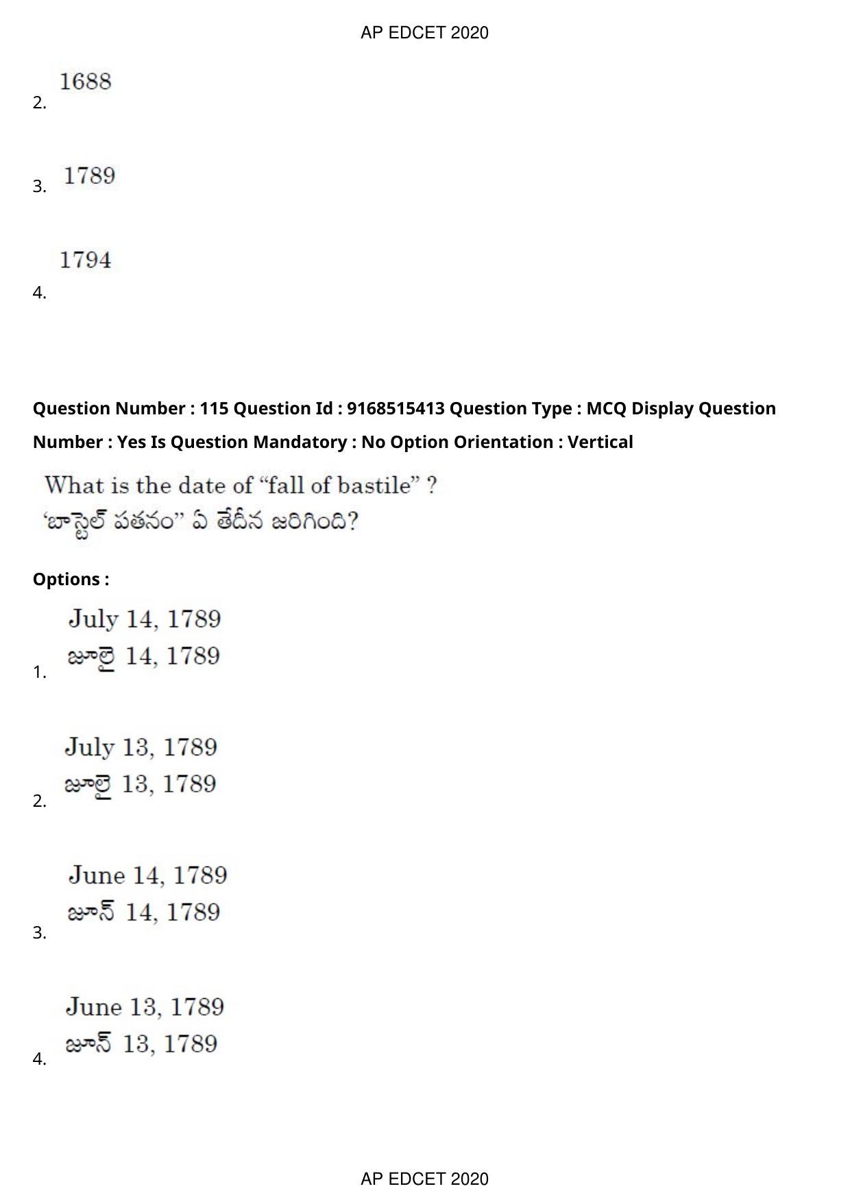 AP EDCET 2020 Social Studies Question Paper Shift 1 - Page 83