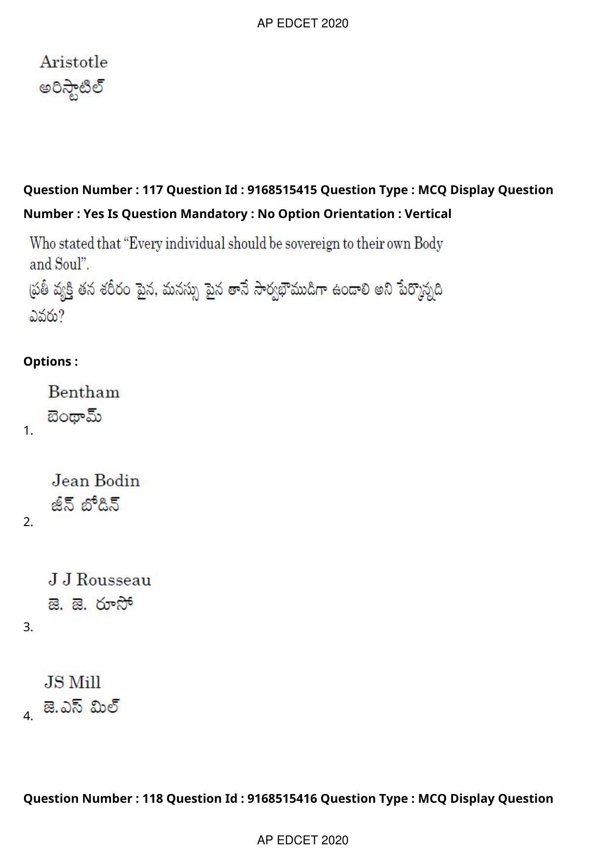 AP EDCET 2020 Social Studies Question Paper Shift 1 - Page 85