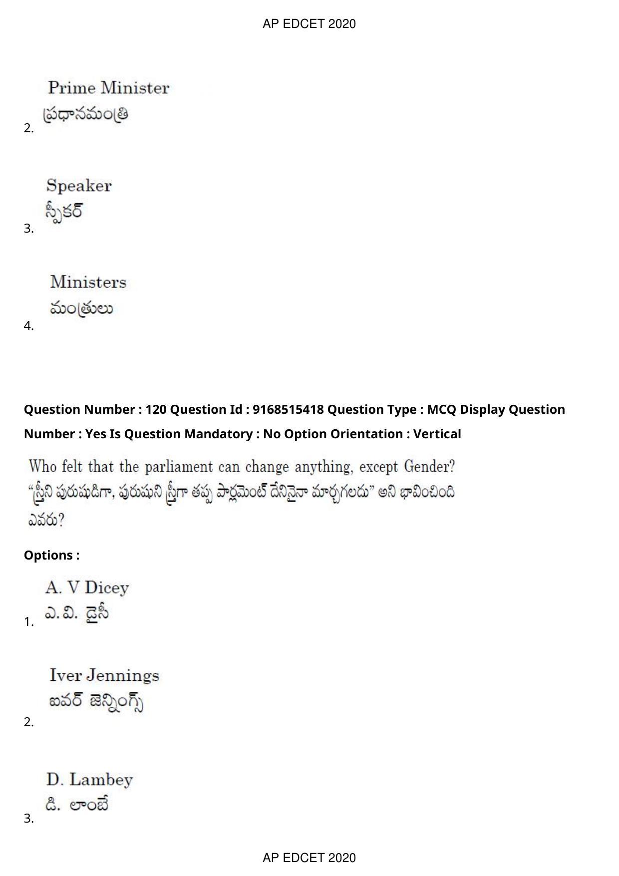 AP EDCET 2020 Social Studies Question Paper Shift 1 - Page 87