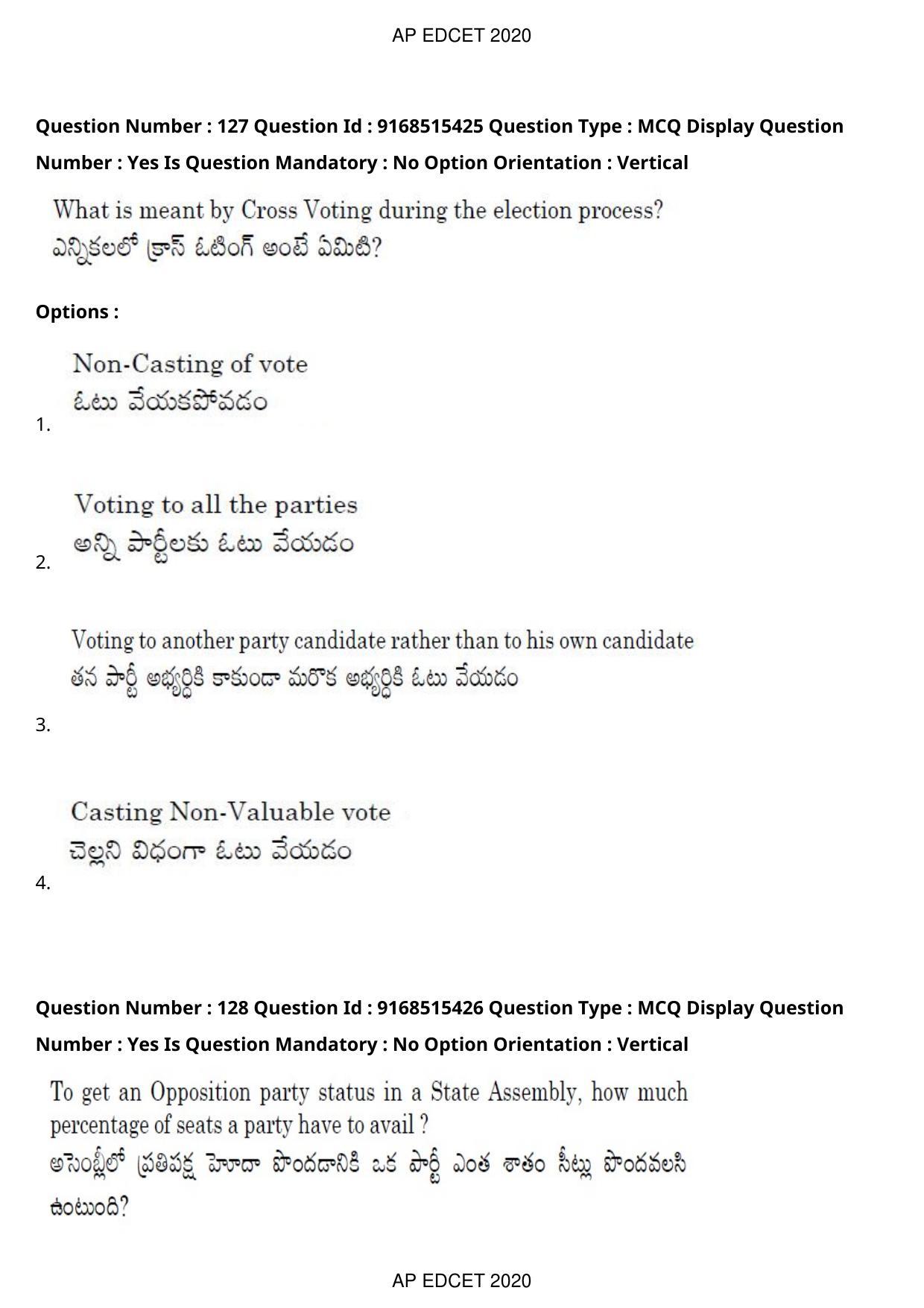 AP EDCET 2020 Social Studies Question Paper Shift 1 - Page 93