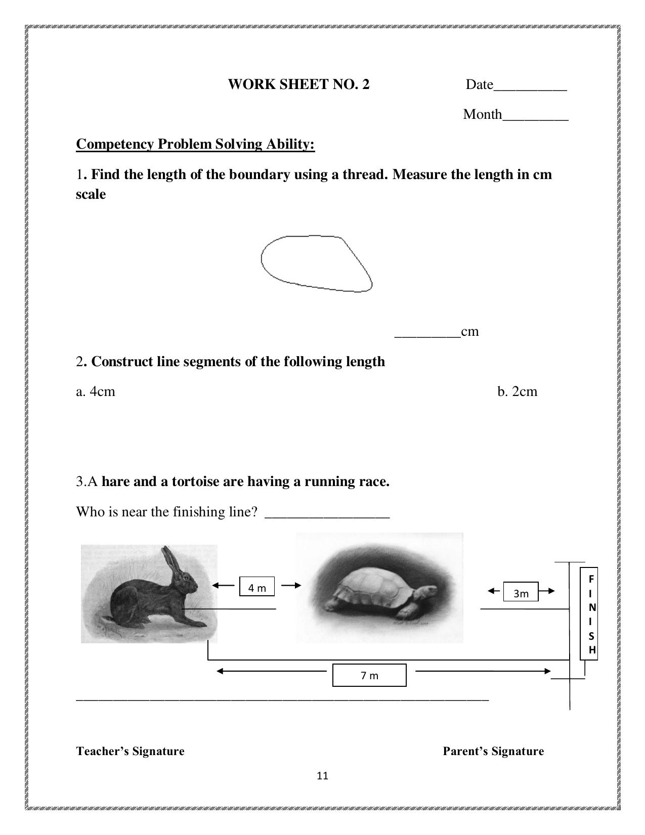 Worksheet for Class 4 Maths Long and Short Assignment 1 - Page 1