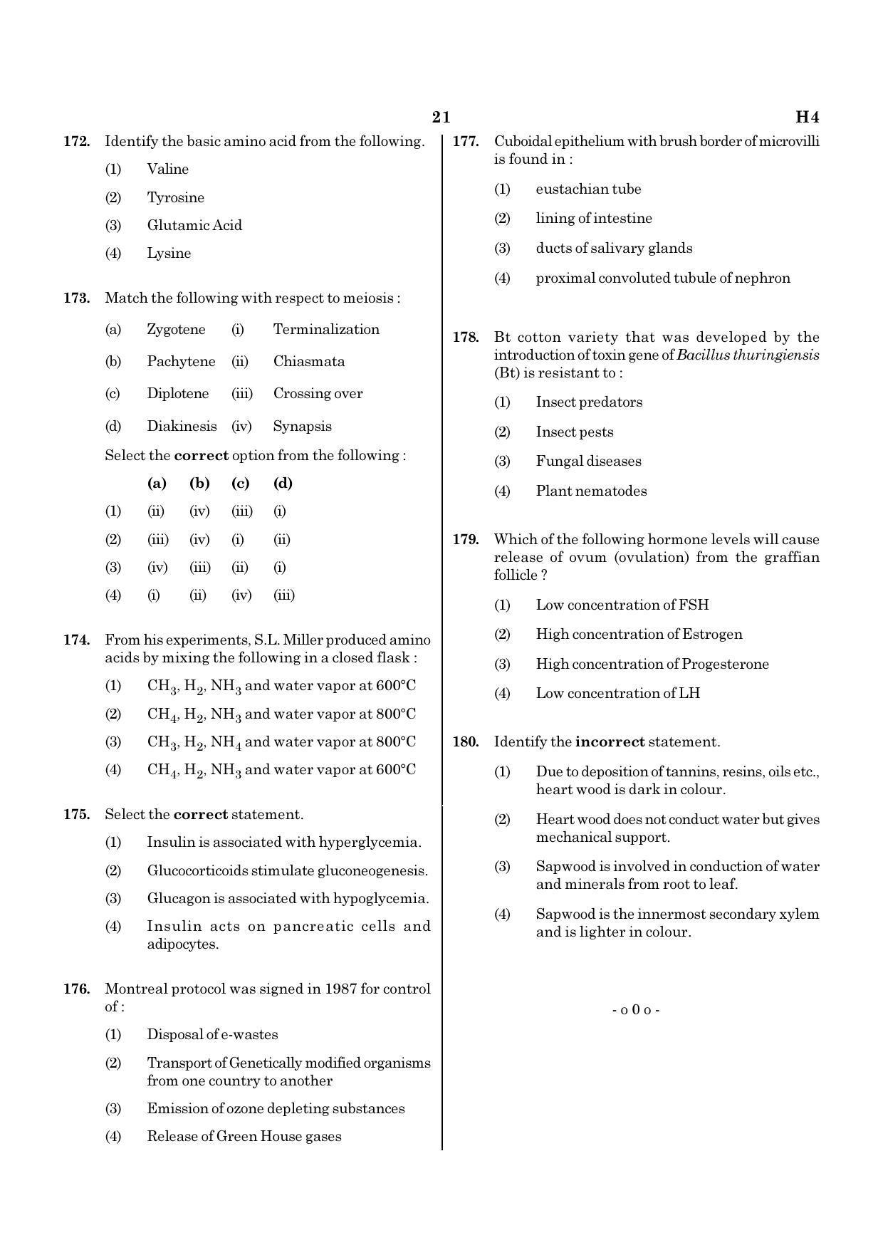 NEET H4 2020 Question Paper - Page 21