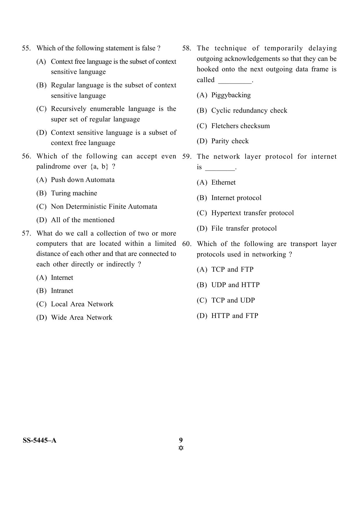 KUET 2023 MCA Question Paper - Page 26