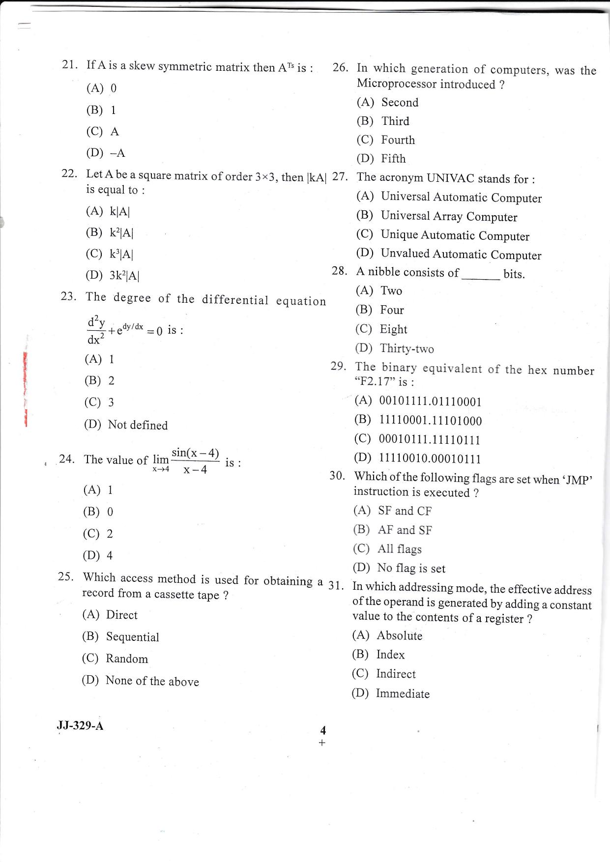 KUET 2023 MCA Question Paper - Page 32