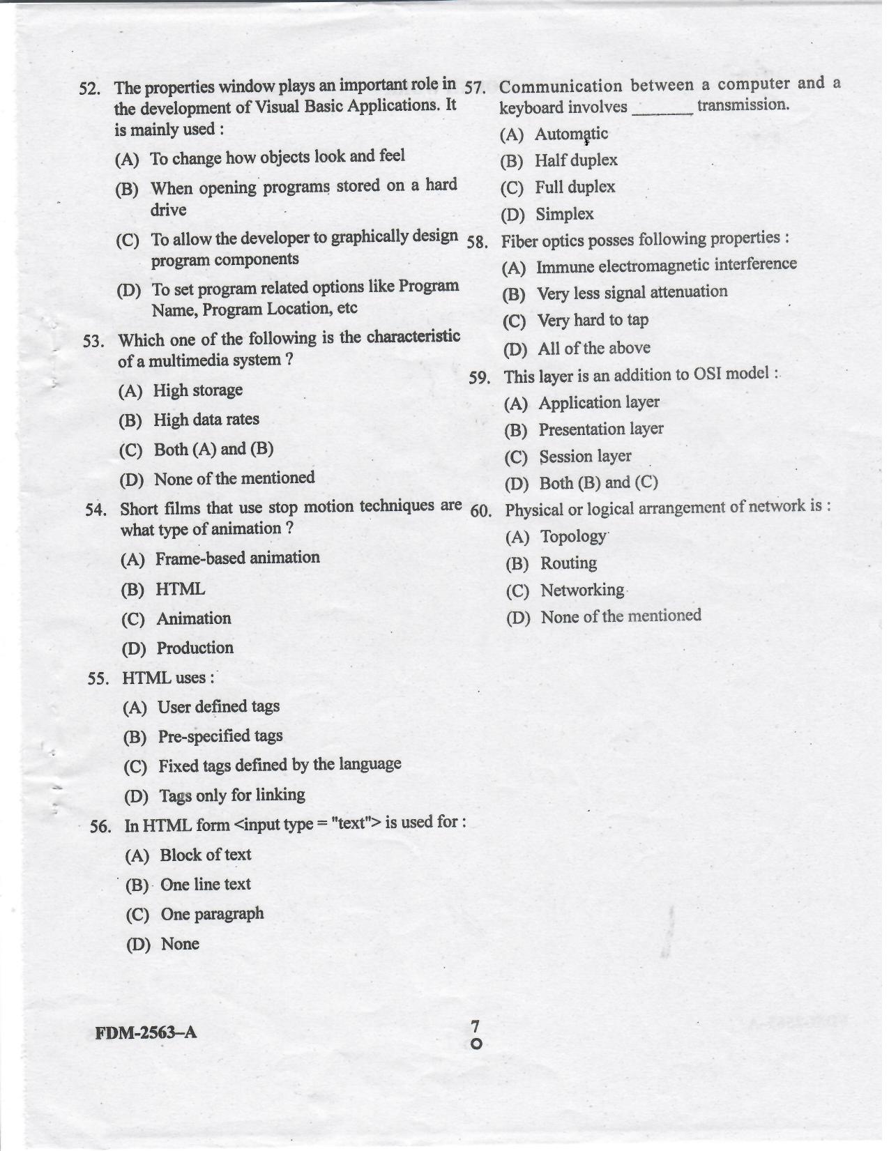 KUET 2023 MCA Question Paper - Page 47