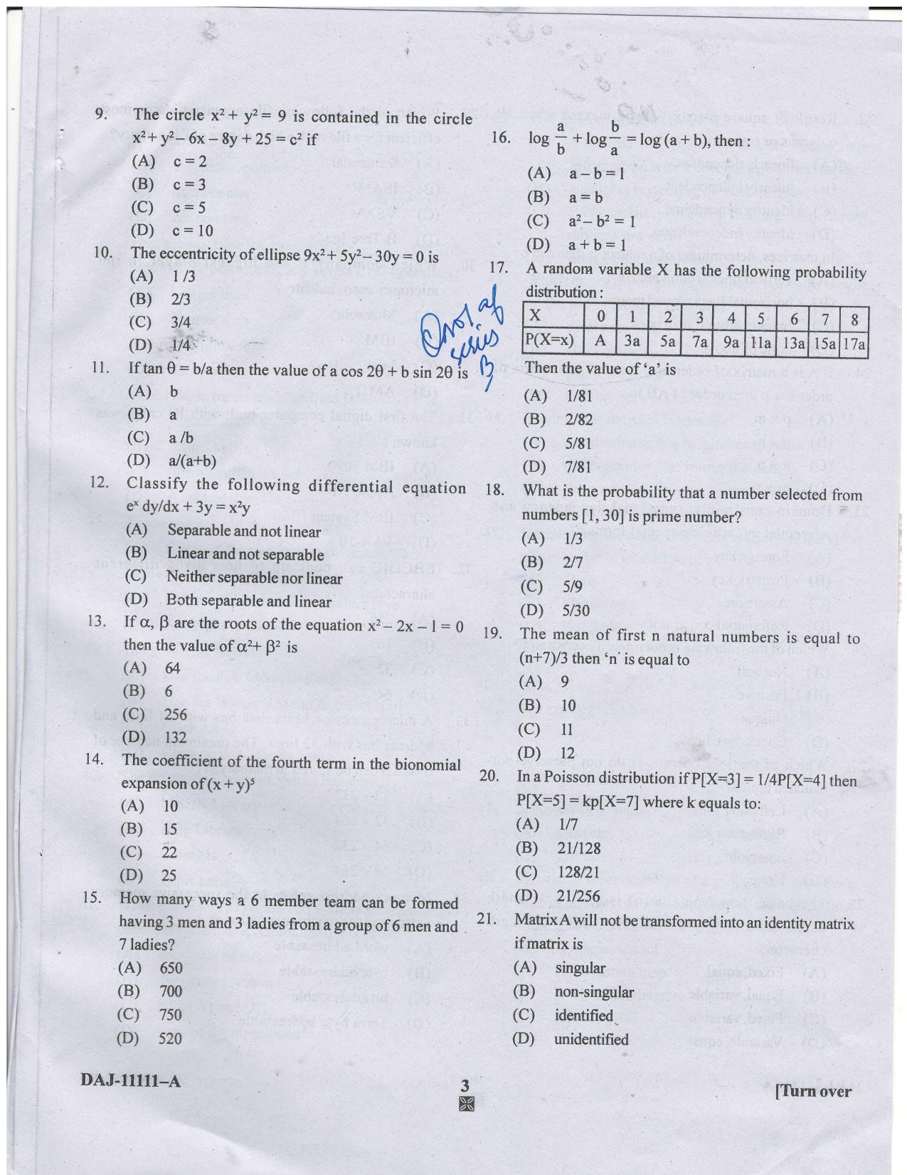 KUET 2023 MCA Question Paper - Page 50