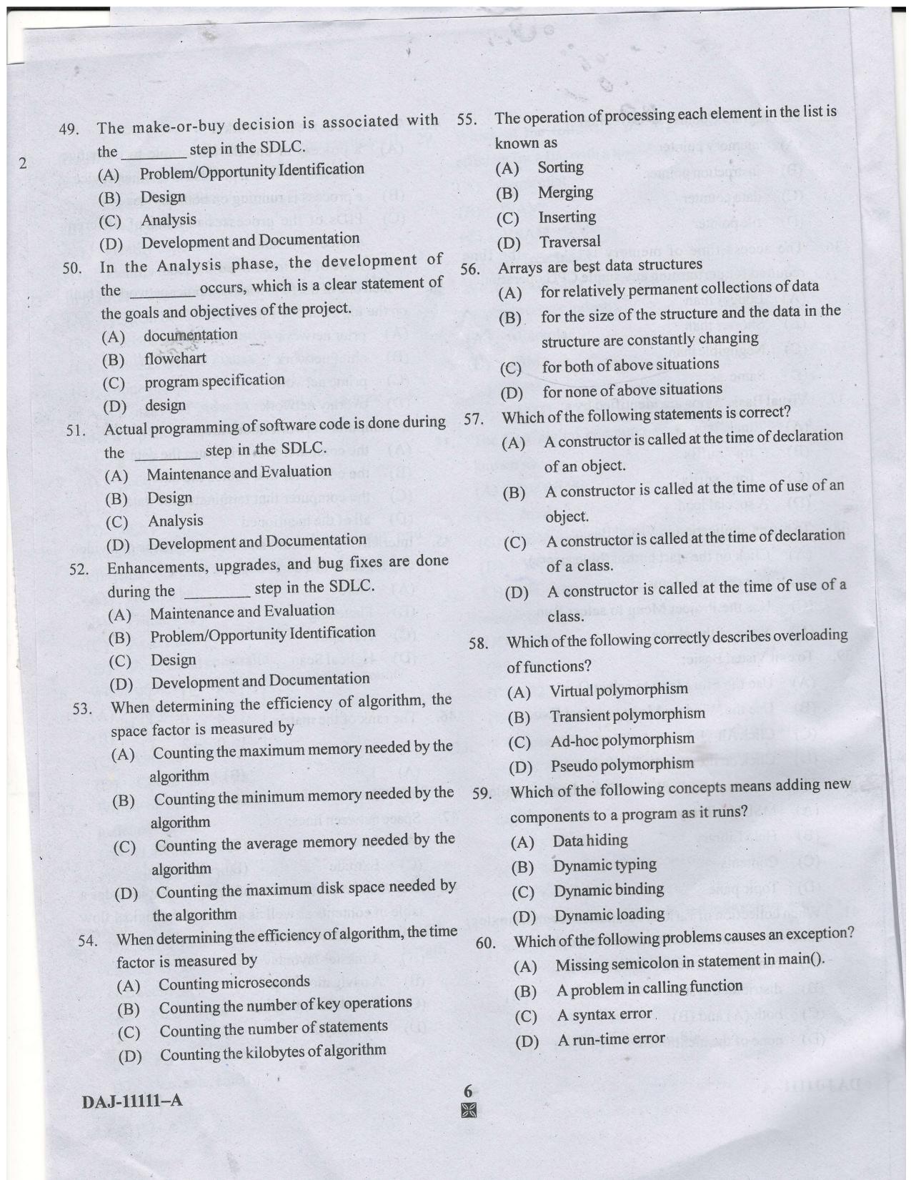 KUET 2023 MCA Question Paper - Page 53