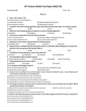 PSEB Class 10 Science Model Papers
