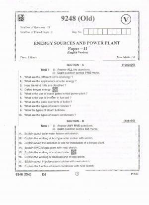 AP Intermediate 2nd Year Vocational Question Paper September-2021-Energy_Sources&Power_Plant-II