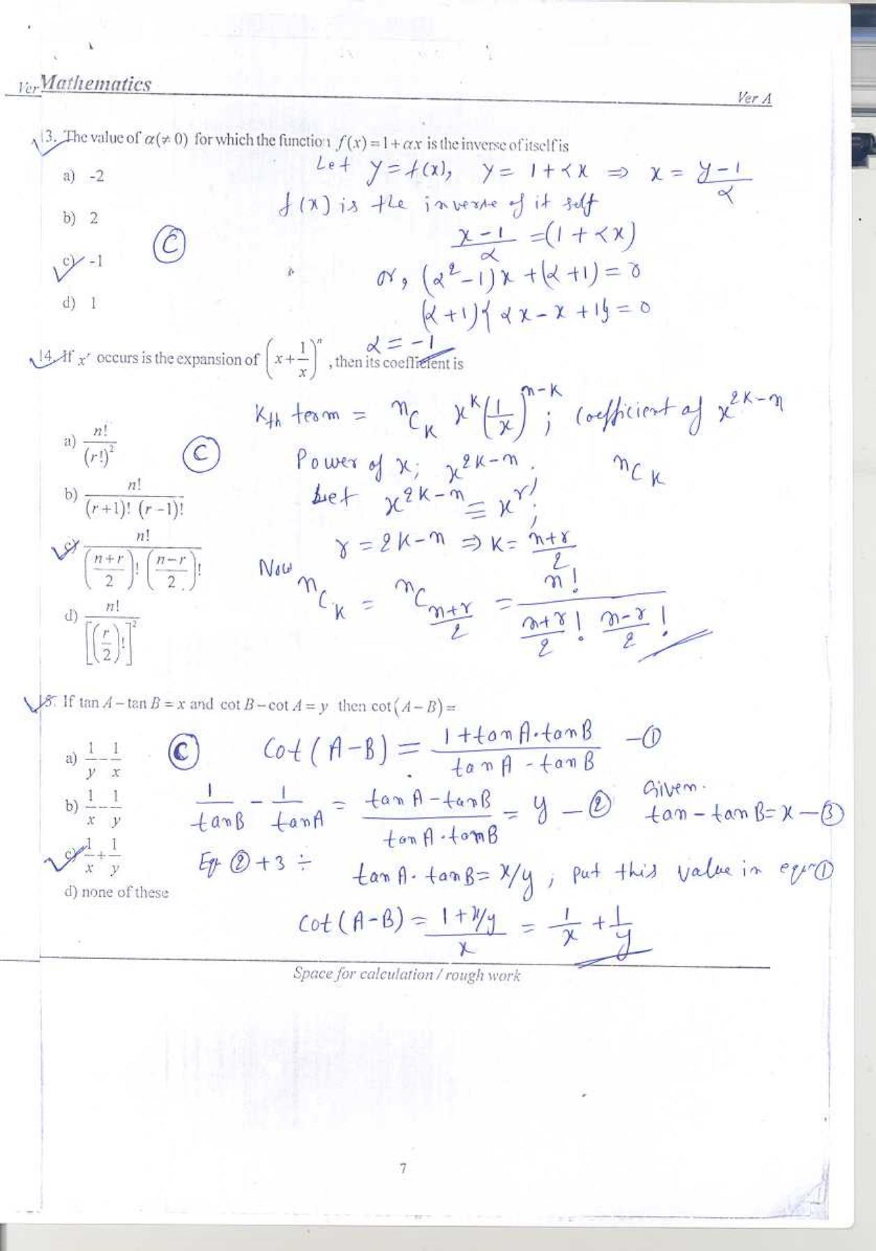 COMEDK UGET 2018 Maths Question Paper - Page 6