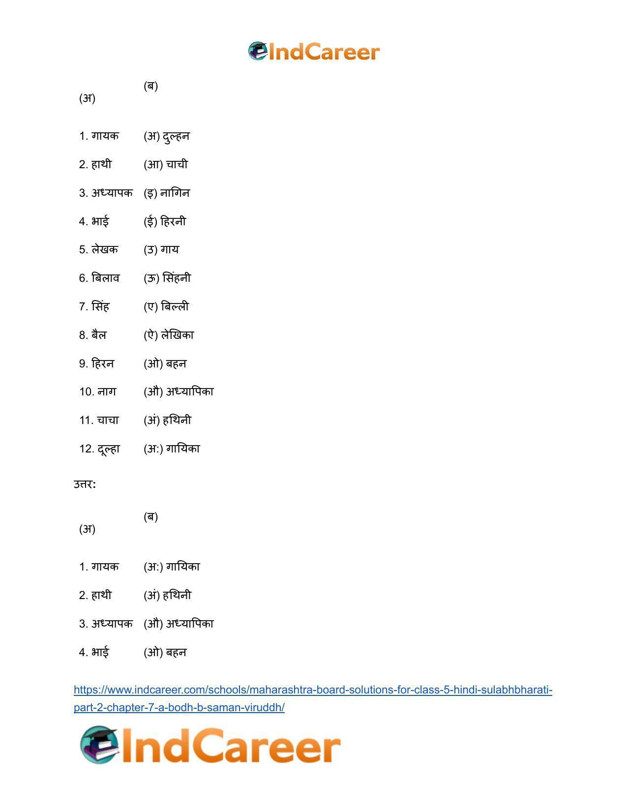 Maharashtra Board Solutions for Class 5- Hindi Sulabhbharati (Part 2): Chapter 7- (अ) बोध, (ब) समान - विरुद्ध - Page 3