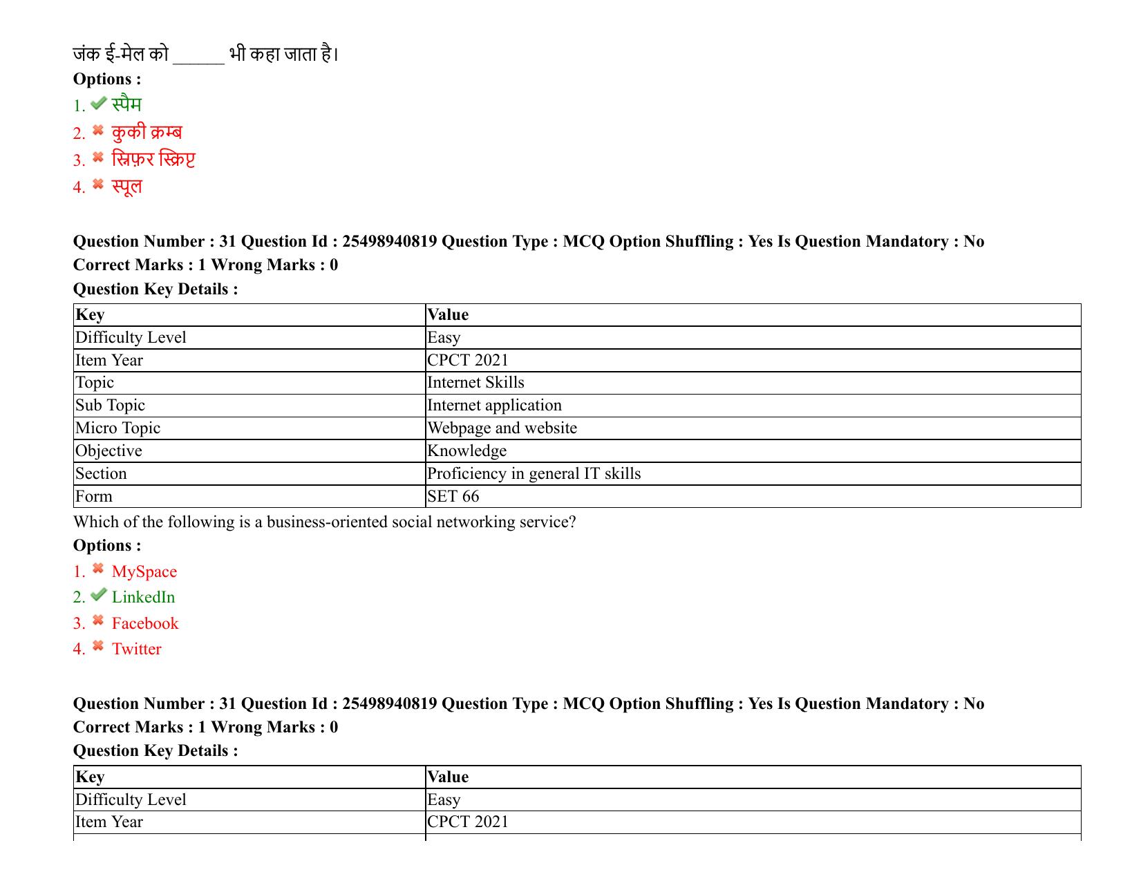 MP CPCT 07 August 2021 Question Paper English Shift 2 - Page 38
