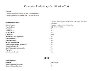 MP CPCT 07 August 2021 Question Paper English Shift 2