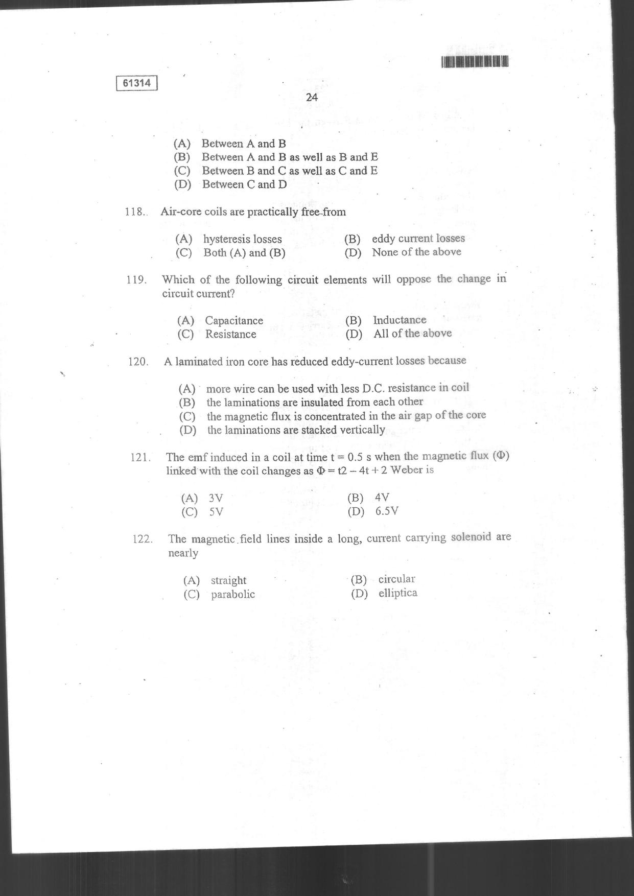 CUSAT CAT 2014 Physics Question Paper - Page 26