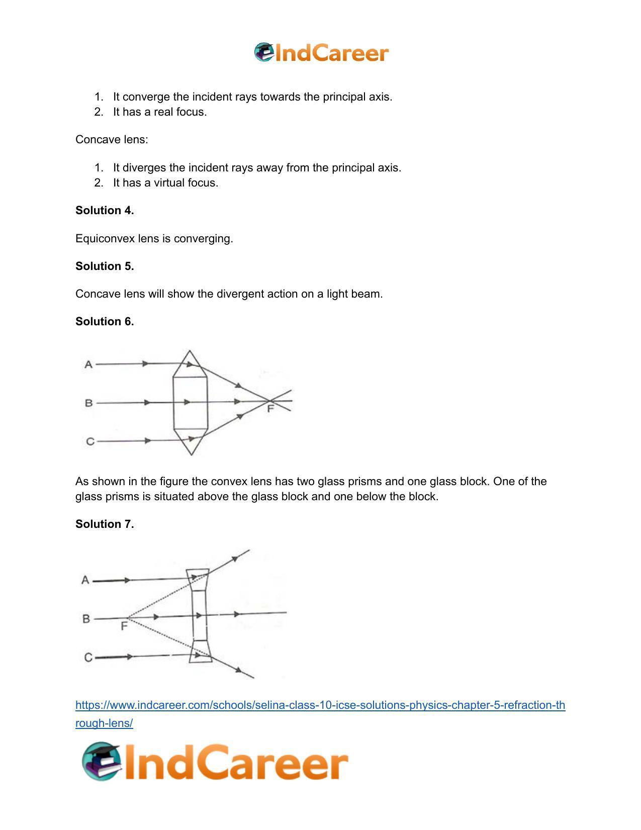Selina Class 10 ICSE Solutions Physics : Chapter 5- Refraction through Lens - Page 3
