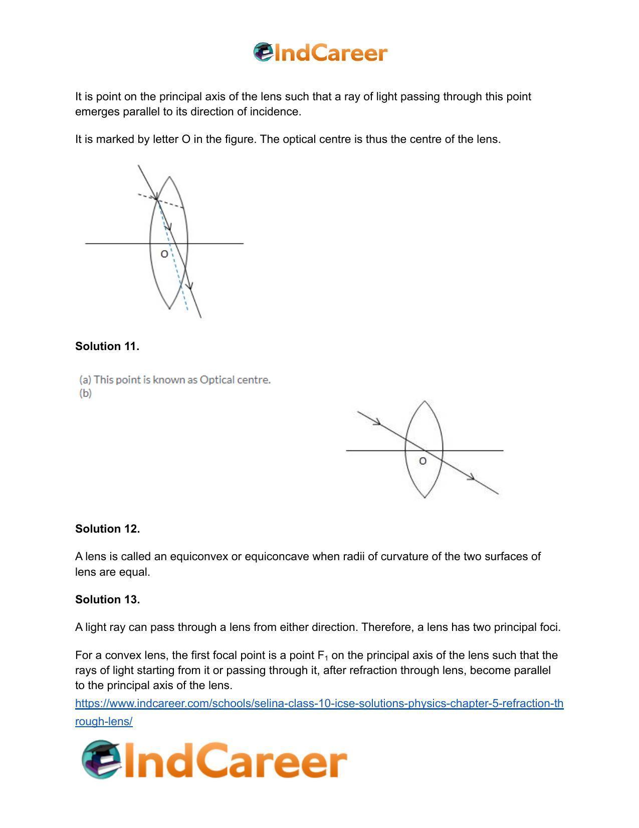 Selina Class 10 ICSE Solutions Physics : Chapter 5- Refraction through Lens - Page 5