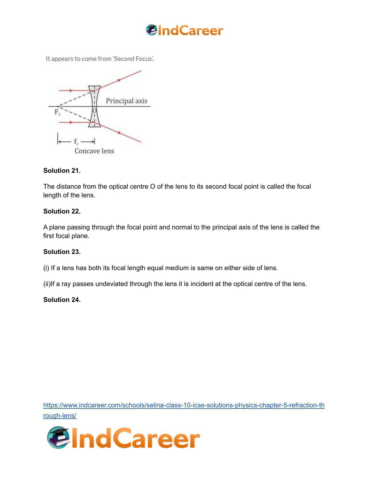Selina Class 10 ICSE Solutions Physics : Chapter 5- Refraction through Lens - Page 10
